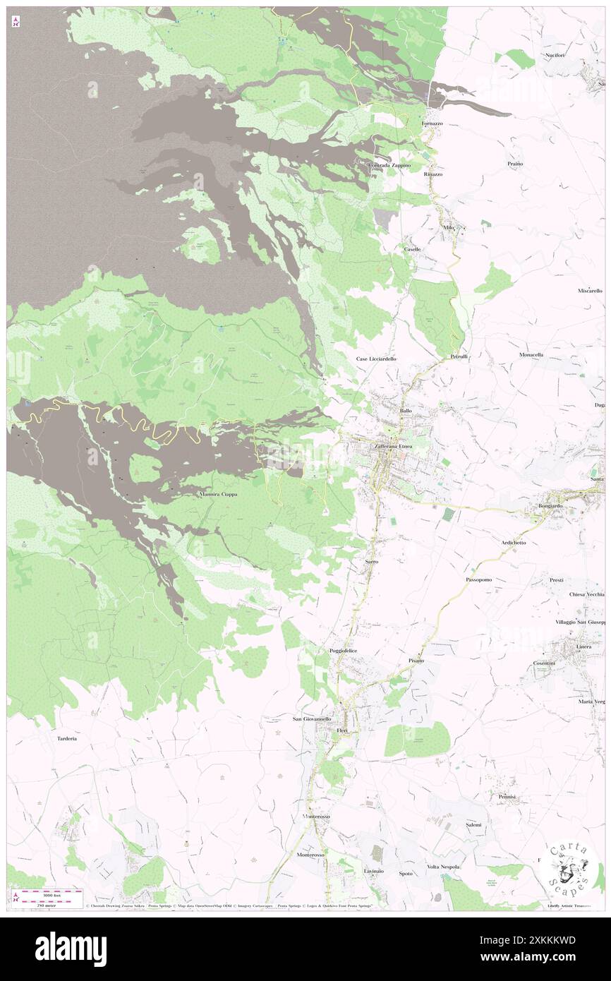 Albergo Belvedere, Catania, IT, Italien, Sizilien, n 37 41' 29'', N 15 5' 30'', Karte, Cartascapes Map, veröffentlicht 2024. Erkunden Sie Cartascapes, eine Karte, die die vielfältigen Landschaften, Kulturen und Ökosysteme der Erde enthüllt. Reisen Sie durch Zeit und Raum und entdecken Sie die Verflechtungen der Vergangenheit, Gegenwart und Zukunft unseres Planeten. Stockfoto