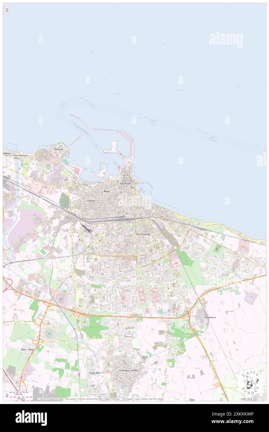 VOI Oriente Hotel, Bari, IT, Italien, Apulien, n 41 7' 21'', N 16 52' 22'', Karte, Cartascapes Map, veröffentlicht 2024. Erkunden Sie Cartascapes, eine Karte, die die vielfältigen Landschaften, Kulturen und Ökosysteme der Erde enthüllt. Reisen Sie durch Zeit und Raum und entdecken Sie die Verflechtungen der Vergangenheit, Gegenwart und Zukunft unseres Planeten. Stockfoto