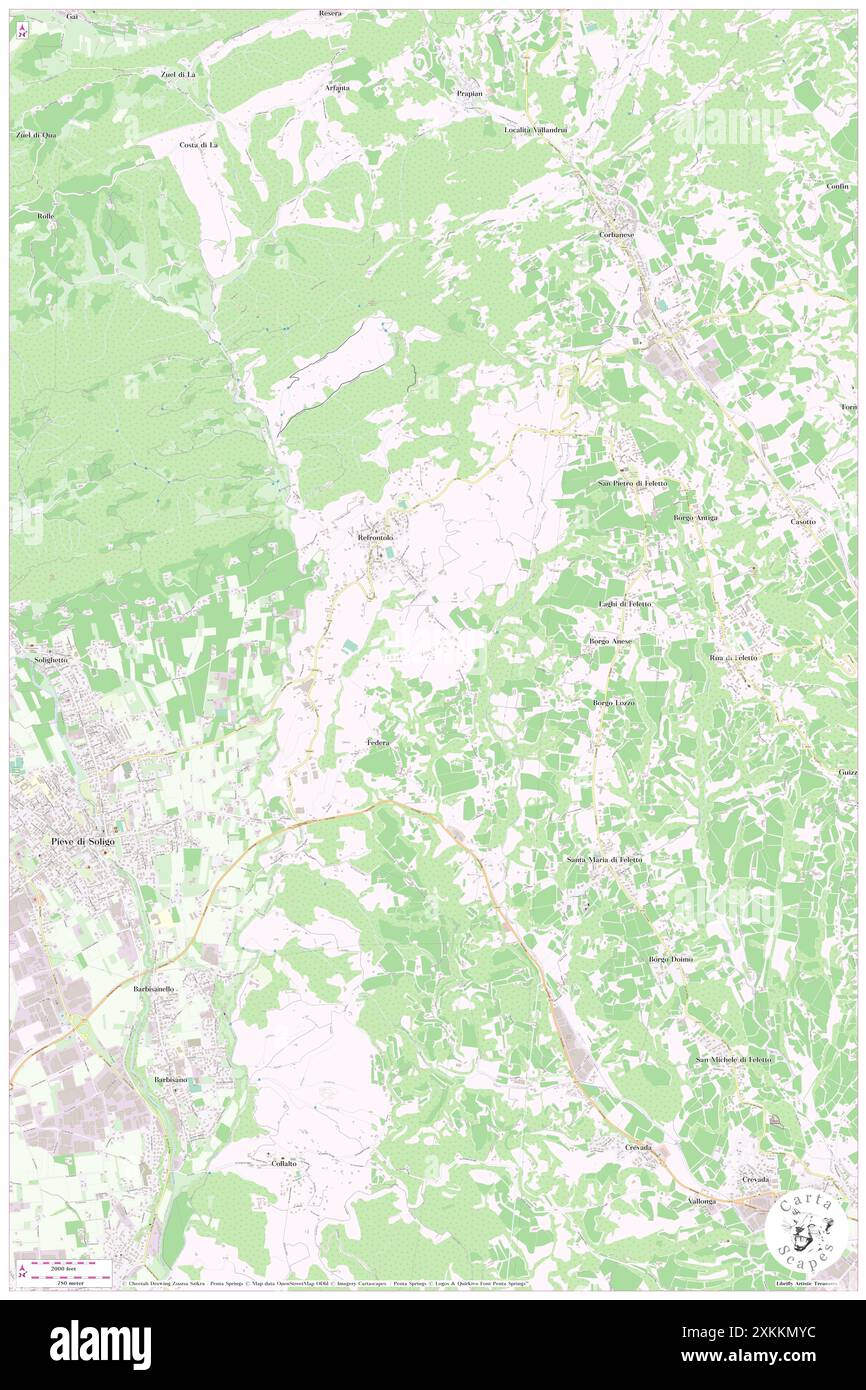 Boschi, Provincia di Treviso, IT, Italien, Venetien, n 45 54' 55'', N 12' 52'', Karte, Cartascapes Map, veröffentlicht 2024. Erkunden Sie Cartascapes, eine Karte, die die vielfältigen Landschaften, Kulturen und Ökosysteme der Erde enthüllt. Reisen Sie durch Zeit und Raum und entdecken Sie die Verflechtungen der Vergangenheit, Gegenwart und Zukunft unseres Planeten. Stockfoto