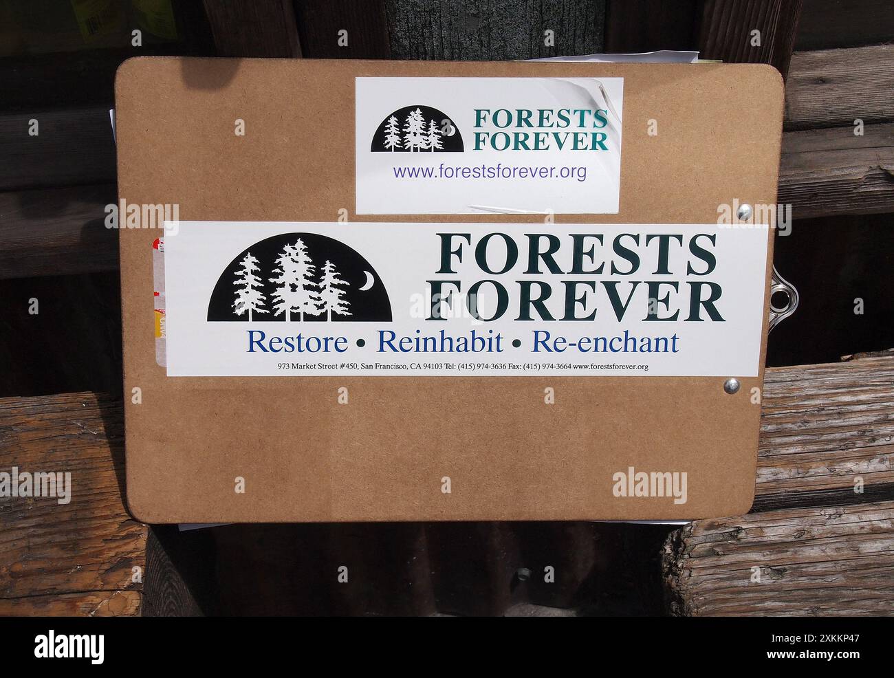 Forest Forever-Schild in San Francisco, Kalifornien Stockfoto