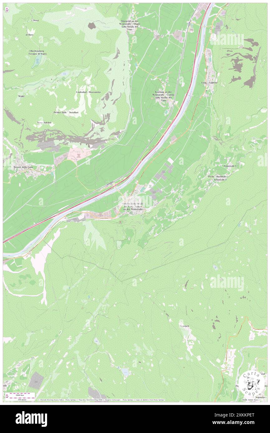 Salorno, Bozen, IT, Italien, Trentino-Südtirol, n 46 14' 26'', N 11 12' 42'', Karte, Cartascapes Map, veröffentlicht 2024. Erkunden Sie Cartascapes, eine Karte, die die vielfältigen Landschaften, Kulturen und Ökosysteme der Erde enthüllt. Reisen Sie durch Zeit und Raum und entdecken Sie die Verflechtungen der Vergangenheit, Gegenwart und Zukunft unseres Planeten. Stockfoto