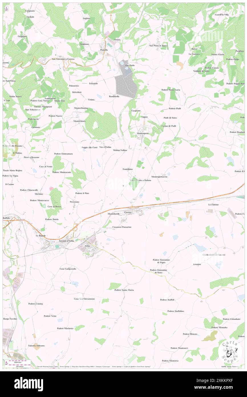 Chiesa di Sant'Ansano a Dofana, Provincia di Siena, IT, Italien, Toskana, n 43 18' 43''', N 11 25' 25''', Karte, Cartascapes Map, veröffentlicht 2024. Erkunden Sie Cartascapes, eine Karte, die die vielfältigen Landschaften, Kulturen und Ökosysteme der Erde enthüllt. Reisen Sie durch Zeit und Raum und entdecken Sie die Verflechtungen der Vergangenheit, Gegenwart und Zukunft unseres Planeten. Stockfoto