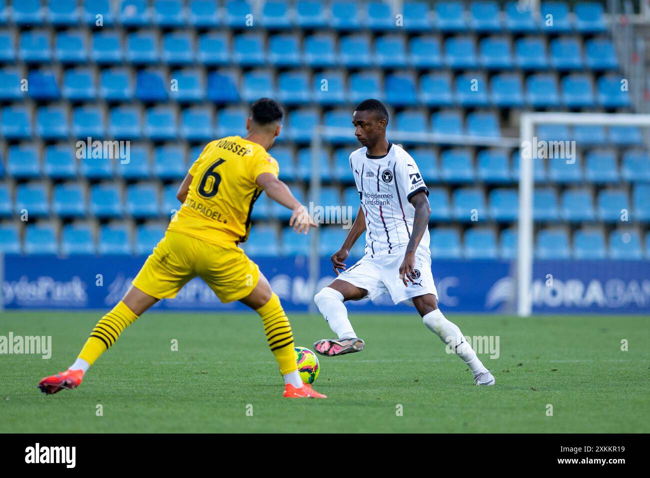 Andorra La Vella, Andorra : 23. Juli 2024 : Spieler in Aktion während der zweiten Phase der Qualifikation zur UEFA Champions League 2024–2025 Stockfoto