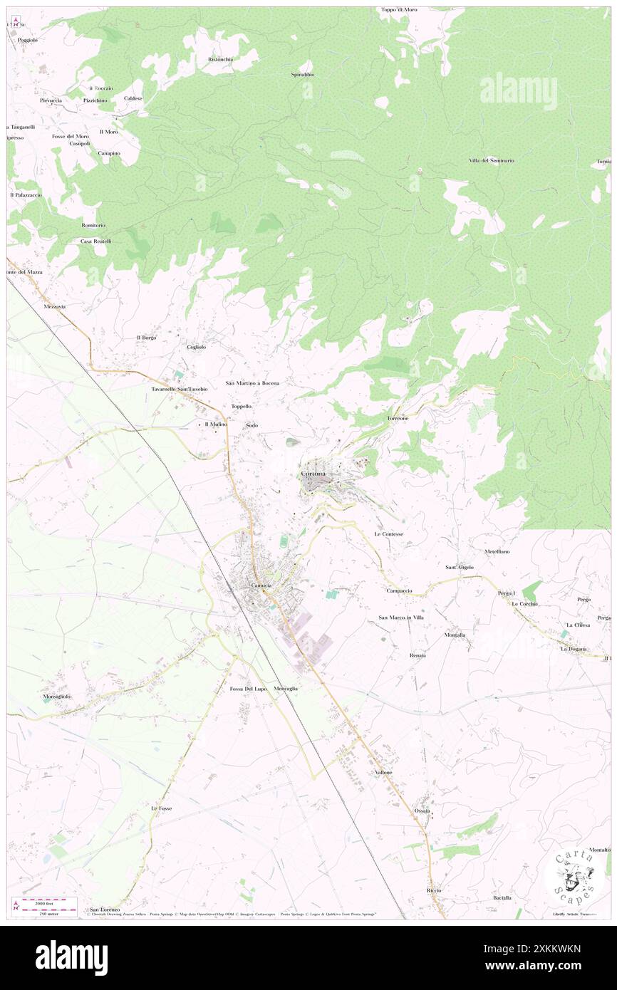 Duomo di Cortona, Provinz Arezzo, IT, Italien, Toskana, n 43 16' 35''', N 11 59' 3'', Karte, Cartascapes Map, veröffentlicht 2024. Erkunden Sie Cartascapes, eine Karte, die die vielfältigen Landschaften, Kulturen und Ökosysteme der Erde enthüllt. Reisen Sie durch Zeit und Raum und entdecken Sie die Verflechtungen der Vergangenheit, Gegenwart und Zukunft unseres Planeten. Stockfoto