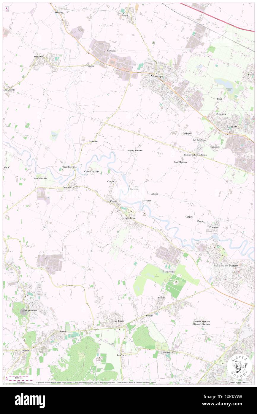 Saccolongo, Provincia di Padua, IT, Italien, Veneto, n 45 24' 5''', N 11 44' 55''', Karte, Cartascapes Map 2024 veröffentlicht. Erkunden Sie Cartascapes, eine Karte, die die vielfältigen Landschaften, Kulturen und Ökosysteme der Erde enthüllt. Reisen Sie durch Zeit und Raum und entdecken Sie die Verflechtungen der Vergangenheit, Gegenwart und Zukunft unseres Planeten. Stockfoto