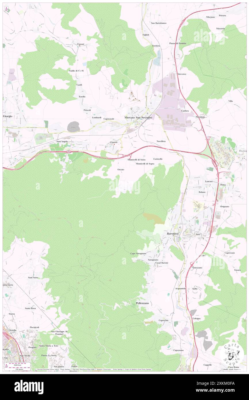 Spiano, Provincia di Salerno, IT, Italien, Kampanien, n 40 45' 41''', N 14 45' 0'', Karte, Cartascapes Map, veröffentlicht 2024. Erkunden Sie Cartascapes, eine Karte, die die vielfältigen Landschaften, Kulturen und Ökosysteme der Erde enthüllt. Reisen Sie durch Zeit und Raum und entdecken Sie die Verflechtungen der Vergangenheit, Gegenwart und Zukunft unseres Planeten. Stockfoto