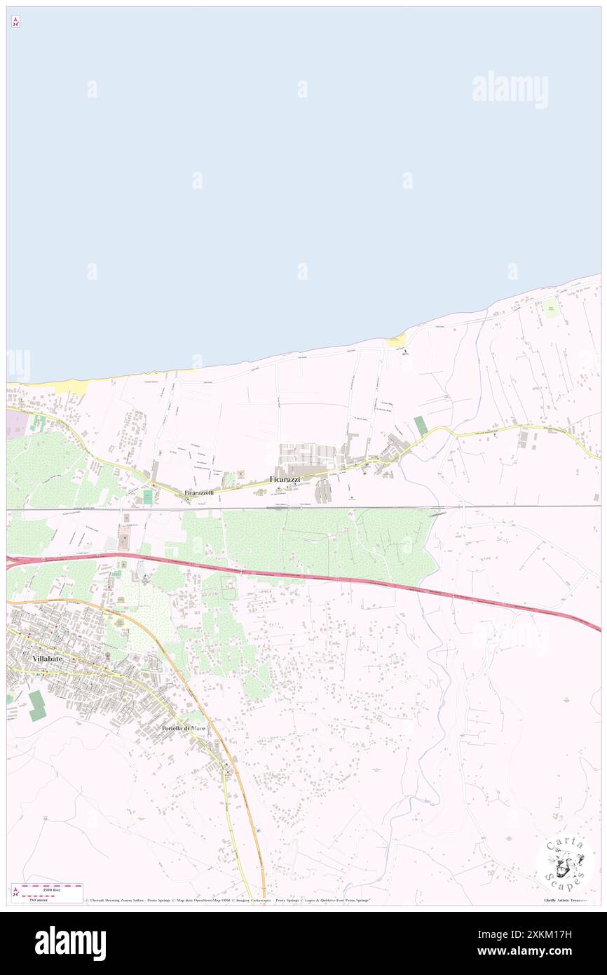 Ficarazzi, Palermo, IT, Italien, Sizilien, n 38 5' 23'', N 13 28' 4''', Karte, Cartascapes Map, veröffentlicht 2024. Erkunden Sie Cartascapes, eine Karte, die die vielfältigen Landschaften, Kulturen und Ökosysteme der Erde enthüllt. Reisen Sie durch Zeit und Raum und entdecken Sie die Verflechtungen der Vergangenheit, Gegenwart und Zukunft unseres Planeten. Stockfoto