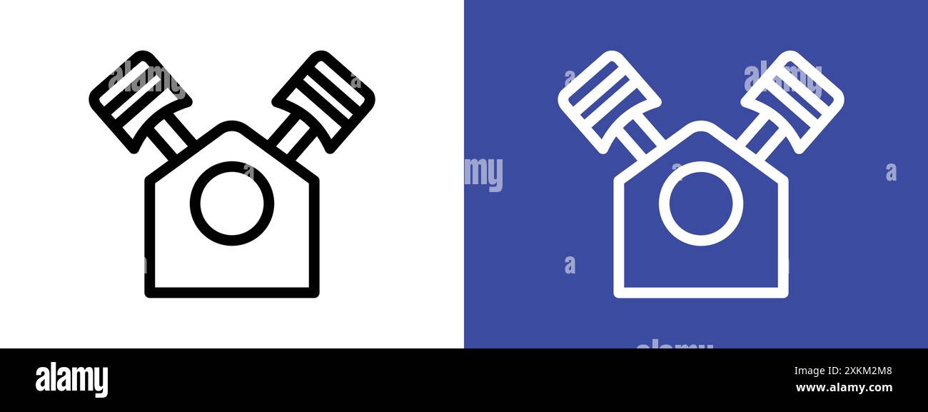 Symbol Luftkompressorpumpe Logo Vektorumrandung in Schwarz-weiß Stock Vektor