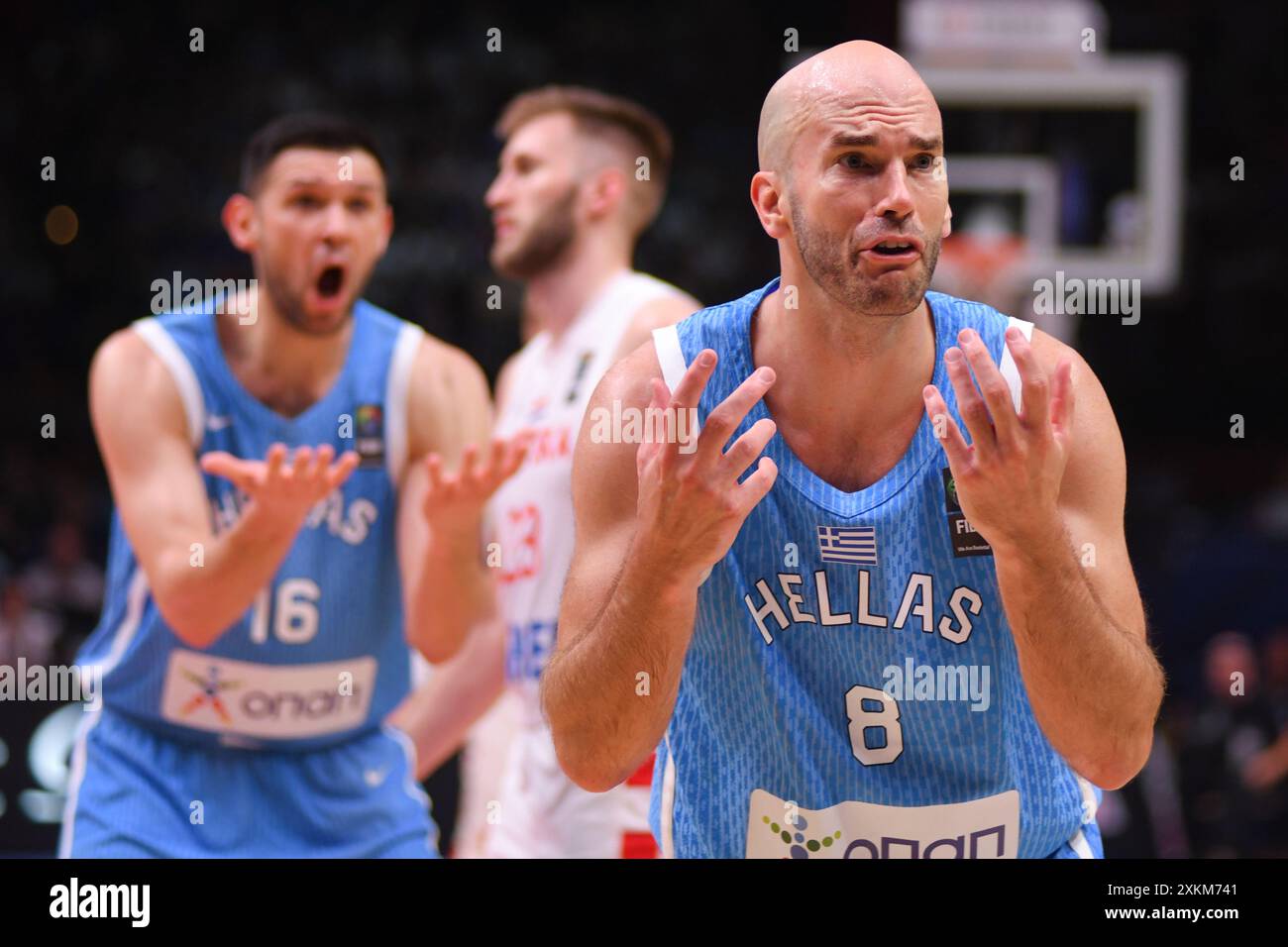 Nick Calathes (Griechenland). FIBA Olympisches Qualifikationsturnier. Piräus 2024. Stockfoto