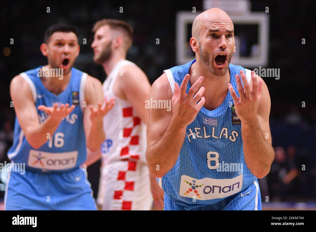 Nick Calathes (Griechenland). FIBA Olympisches Qualifikationsturnier. Piräus 2024. Stockfoto