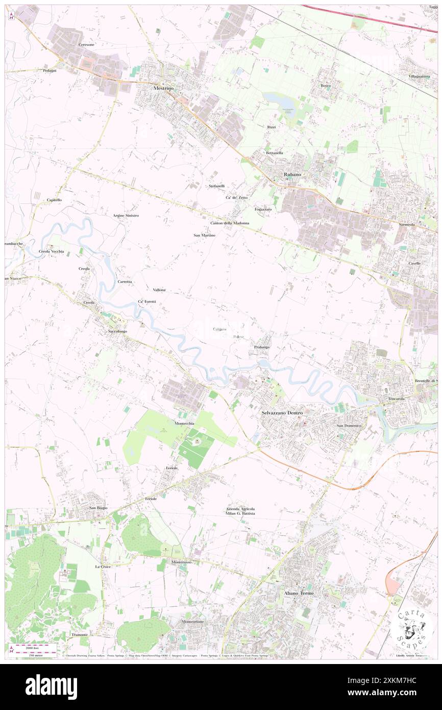 Calgaro, Provincia di Padua, IT, Italien, Veneto, n 45 24' 10'', N 11 46' 18'', Karte, Cartascapes Map, veröffentlicht 2024. Erkunden Sie Cartascapes, eine Karte, die die vielfältigen Landschaften, Kulturen und Ökosysteme der Erde enthüllt. Reisen Sie durch Zeit und Raum und entdecken Sie die Verflechtungen der Vergangenheit, Gegenwart und Zukunft unseres Planeten. Stockfoto