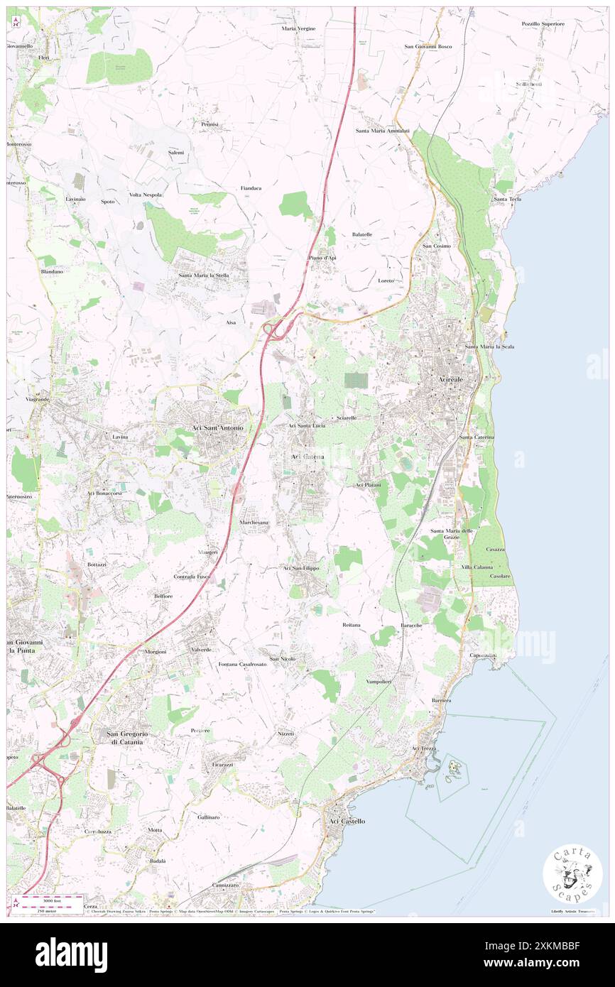 Piazza Umberto, Catania, IT, Italien, Sizilien, n 37 36' 6'', N 15 8' 31'', Karte, Cartascapes Map, veröffentlicht 2024. Erkunden Sie Cartascapes, eine Karte, die die vielfältigen Landschaften, Kulturen und Ökosysteme der Erde enthüllt. Reisen Sie durch Zeit und Raum und entdecken Sie die Verflechtungen der Vergangenheit, Gegenwart und Zukunft unseres Planeten. Stockfoto