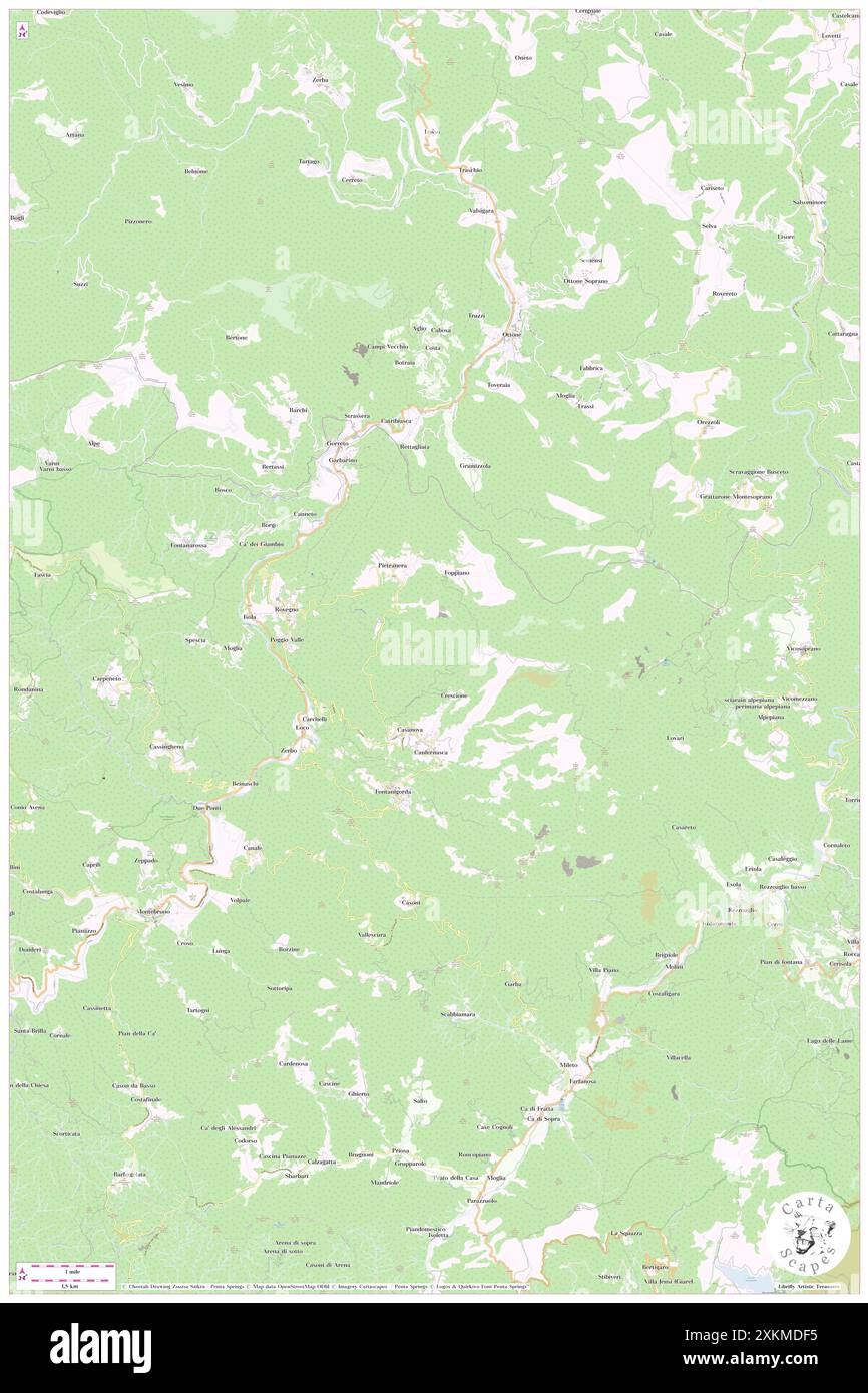 Rovegno, Provincia di Genova, IT, Italien, Ligurien, n 44 34' 36'', N 9 16' 45'', Karte, Cartascapes Map, veröffentlicht 2024. Erkunden Sie Cartascapes, eine Karte, die die vielfältigen Landschaften, Kulturen und Ökosysteme der Erde enthüllt. Reisen Sie durch Zeit und Raum und entdecken Sie die Verflechtungen der Vergangenheit, Gegenwart und Zukunft unseres Planeten. Stockfoto