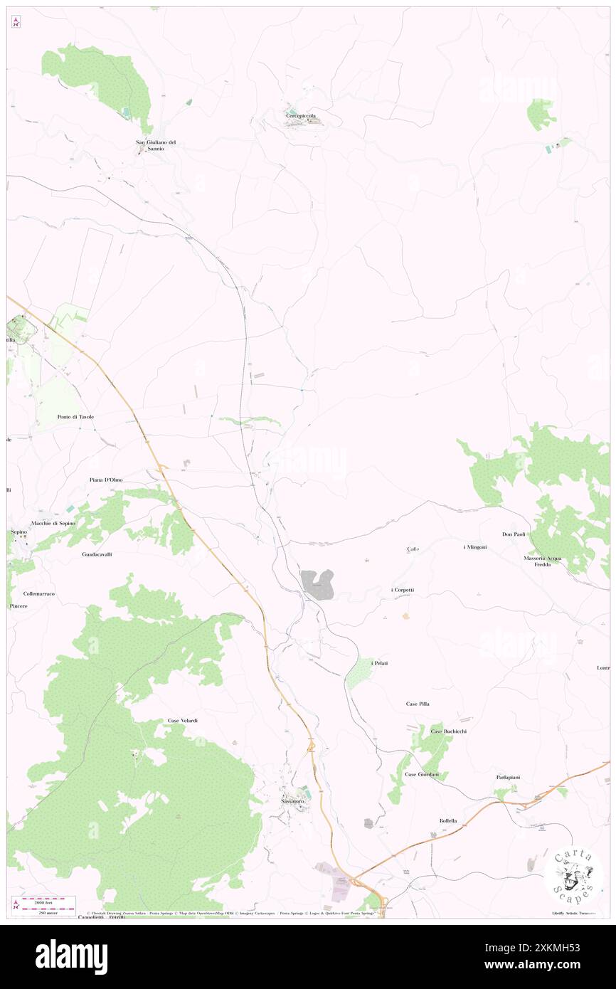 Fiume Tappone, IT, Italien, Molise, N 41 25' 0''', N 14 40' 0''', Karte, Cartascapes Map, veröffentlicht 2024. Erkunden Sie Cartascapes, eine Karte, die die vielfältigen Landschaften, Kulturen und Ökosysteme der Erde enthüllt. Reisen Sie durch Zeit und Raum und entdecken Sie die Verflechtungen der Vergangenheit, Gegenwart und Zukunft unseres Planeten. Stockfoto