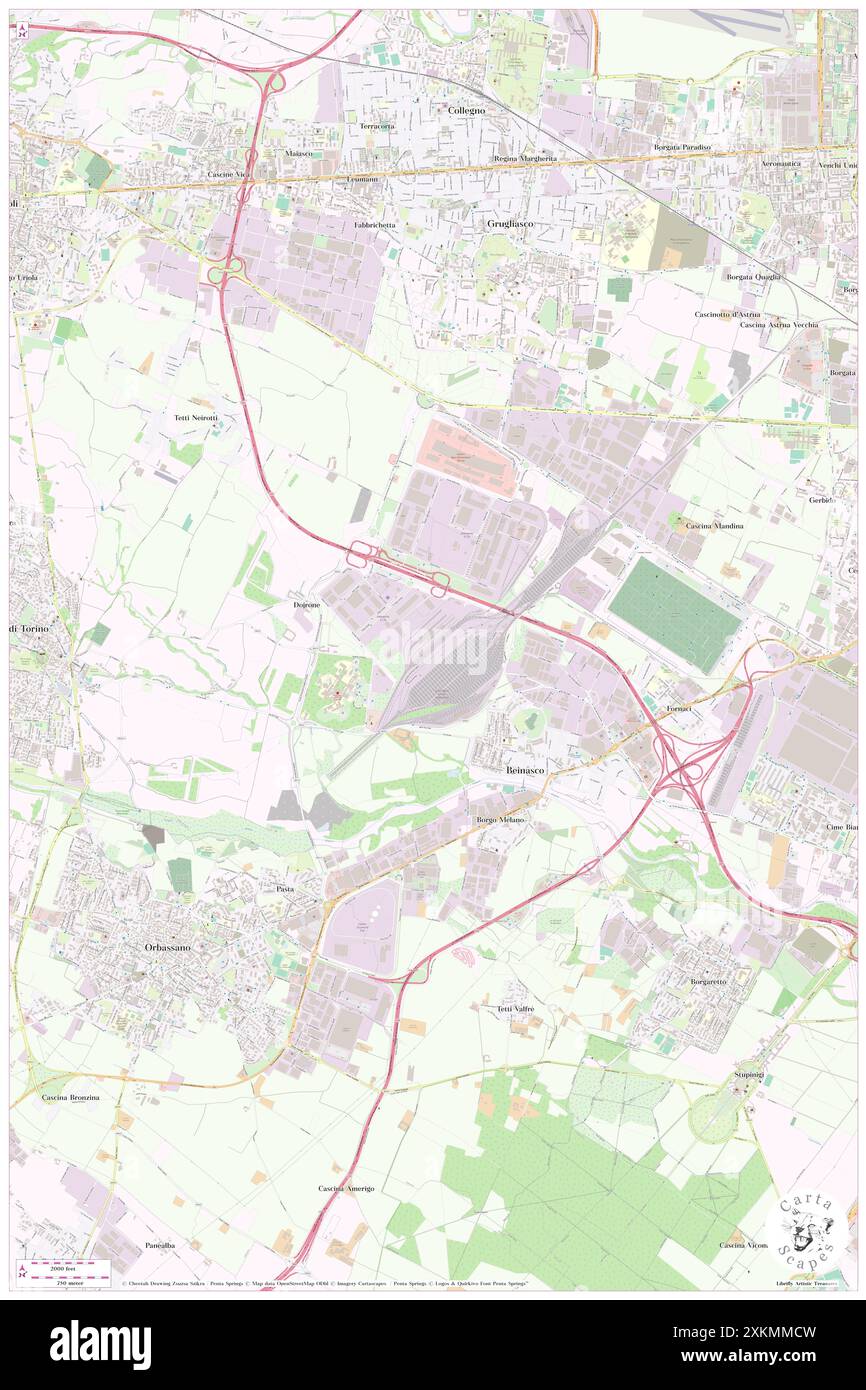 Interporto C.I.M., Turin, IT, Italien, Piemont, n 45 1' 55''', N 7 34' 6'', Karte, Cartascapes Map, veröffentlicht 2024. Erkunden Sie Cartascapes, eine Karte, die die vielfältigen Landschaften, Kulturen und Ökosysteme der Erde enthüllt. Reisen Sie durch Zeit und Raum und entdecken Sie die Verflechtungen der Vergangenheit, Gegenwart und Zukunft unseres Planeten. Stockfoto