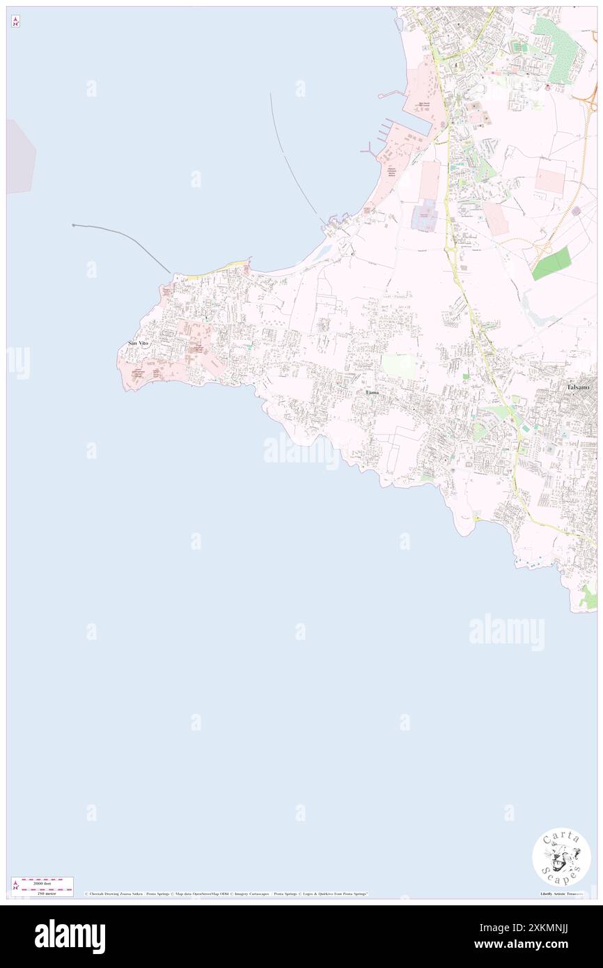 Torre San Vito, Provincia di Taranto, IT, Italien, Apulien, n 40 23' 59''', N 17 13' 59''', Karte, Cartascapes Map 2024 veröffentlicht. Erkunden Sie Cartascapes, eine Karte, die die vielfältigen Landschaften, Kulturen und Ökosysteme der Erde enthüllt. Reisen Sie durch Zeit und Raum und entdecken Sie die Verflechtungen der Vergangenheit, Gegenwart und Zukunft unseres Planeten. Stockfoto