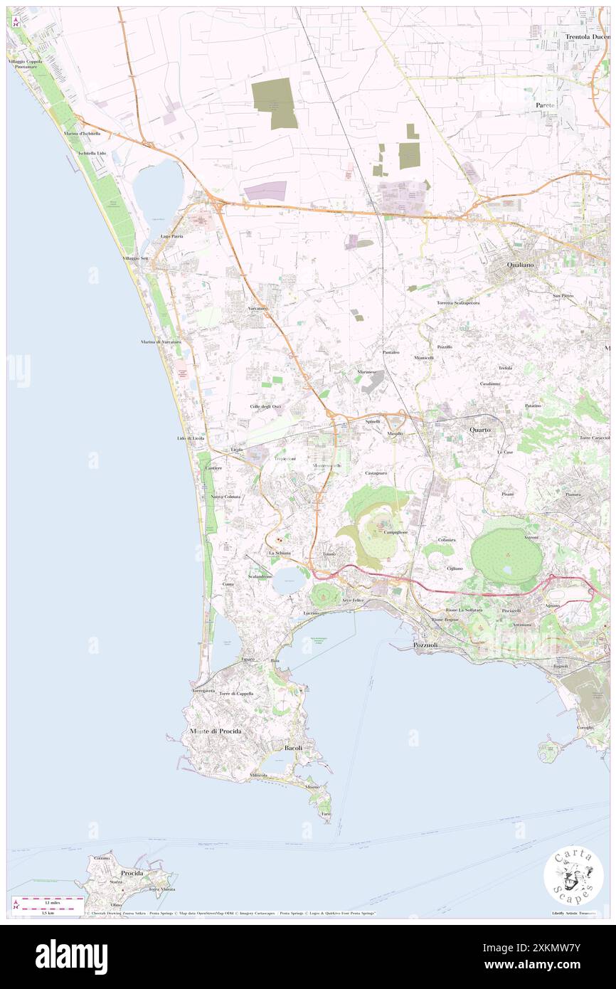 Monterusciello, Neapel, IT, Italien, Kampanien, n 40 52' 7'', N 14 4' 57'', Karte, Cartascapes Map, veröffentlicht 2024. Erkunden Sie Cartascapes, eine Karte, die die vielfältigen Landschaften, Kulturen und Ökosysteme der Erde enthüllt. Reisen Sie durch Zeit und Raum und entdecken Sie die Verflechtungen der Vergangenheit, Gegenwart und Zukunft unseres Planeten. Stockfoto