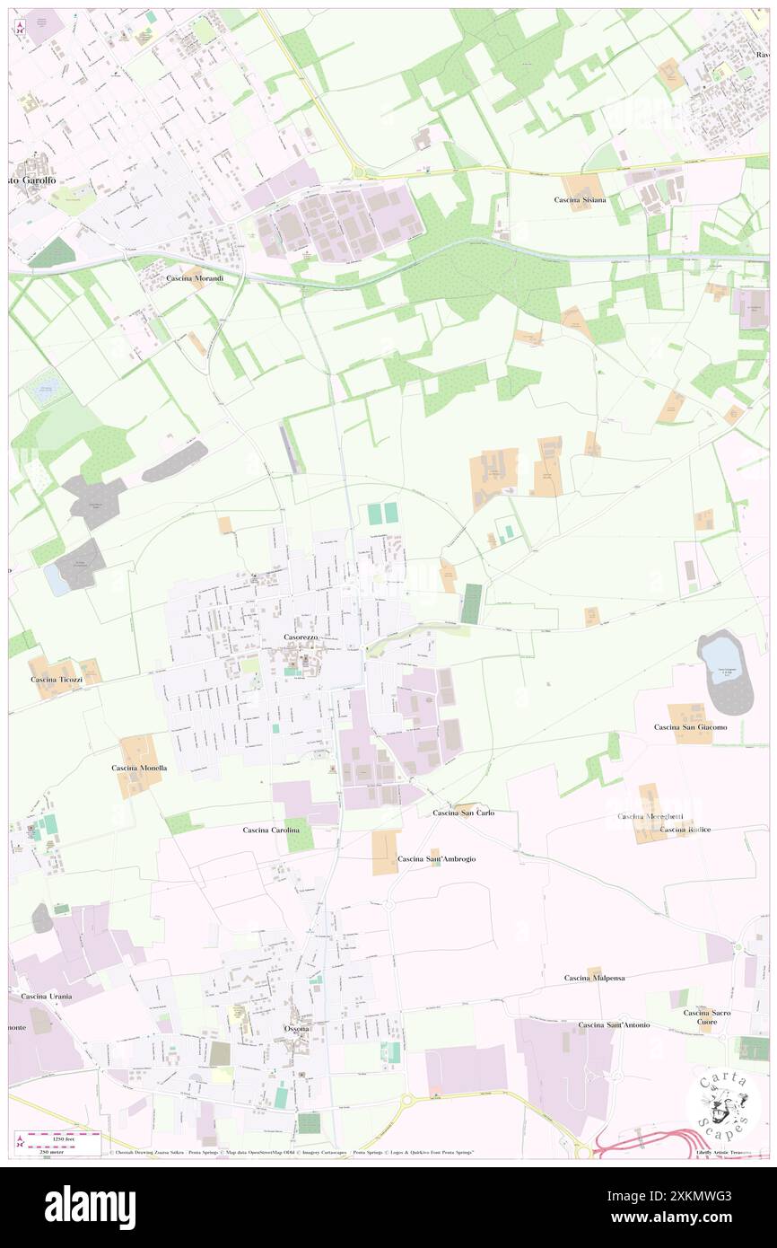 Casorezzo, Città metropolitana di Milano, IT, Italien, Lombardei, N 45 31' 27''', N 8 54' 5''', Karte, Cartascapes Map, veröffentlicht 2024. Erkunden Sie Cartascapes, eine Karte, die die vielfältigen Landschaften, Kulturen und Ökosysteme der Erde enthüllt. Reisen Sie durch Zeit und Raum und entdecken Sie die Verflechtungen der Vergangenheit, Gegenwart und Zukunft unseres Planeten. Stockfoto