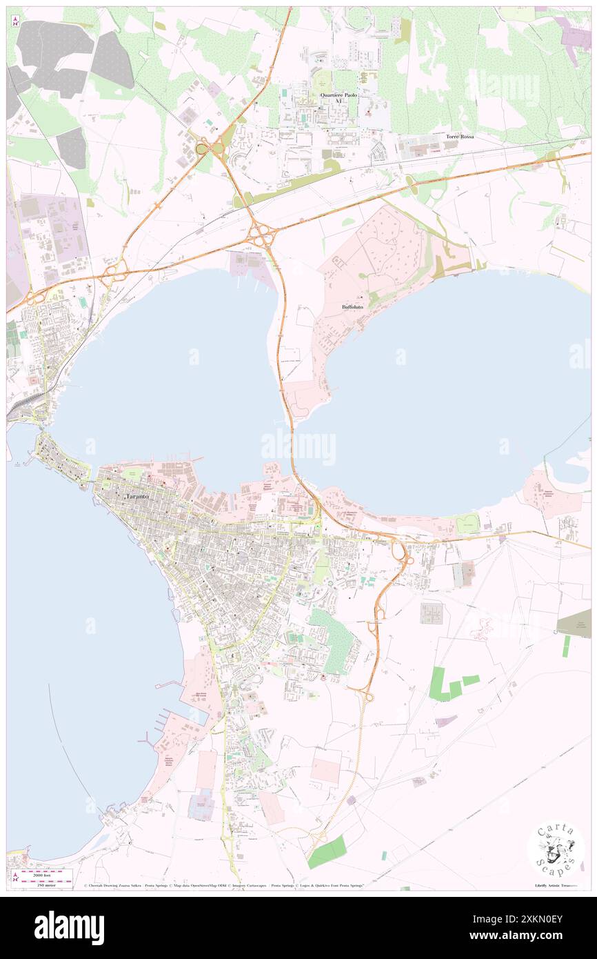 Mare Piccolo, Provincia di Taranto, IT, Italien, Apulien, n 40 28' 39''', N 17 16' 15''', Karte, Cartascapes Map, veröffentlicht 2024. Erkunden Sie Cartascapes, eine Karte, die die vielfältigen Landschaften, Kulturen und Ökosysteme der Erde enthüllt. Reisen Sie durch Zeit und Raum und entdecken Sie die Verflechtungen der Vergangenheit, Gegenwart und Zukunft unseres Planeten. Stockfoto