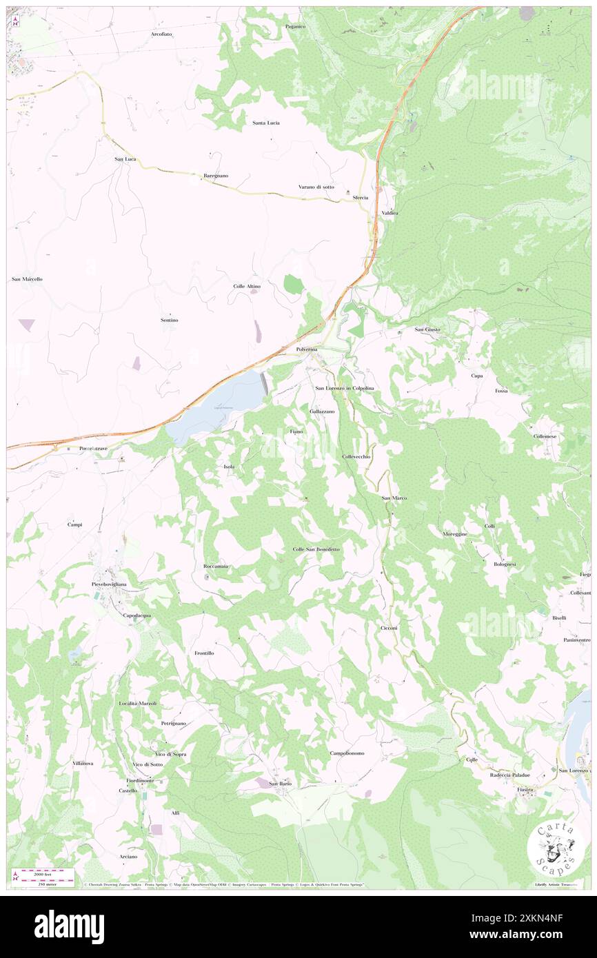 Fiano, Provincia di Macerata, IT, Italien, die Marken, n 43 4' 45'', N 13 6' 59'', Karte, Cartascapes Map, veröffentlicht 2024. Erkunden Sie Cartascapes, eine Karte, die die vielfältigen Landschaften, Kulturen und Ökosysteme der Erde enthüllt. Reisen Sie durch Zeit und Raum und entdecken Sie die Verflechtungen der Vergangenheit, Gegenwart und Zukunft unseres Planeten. Stockfoto