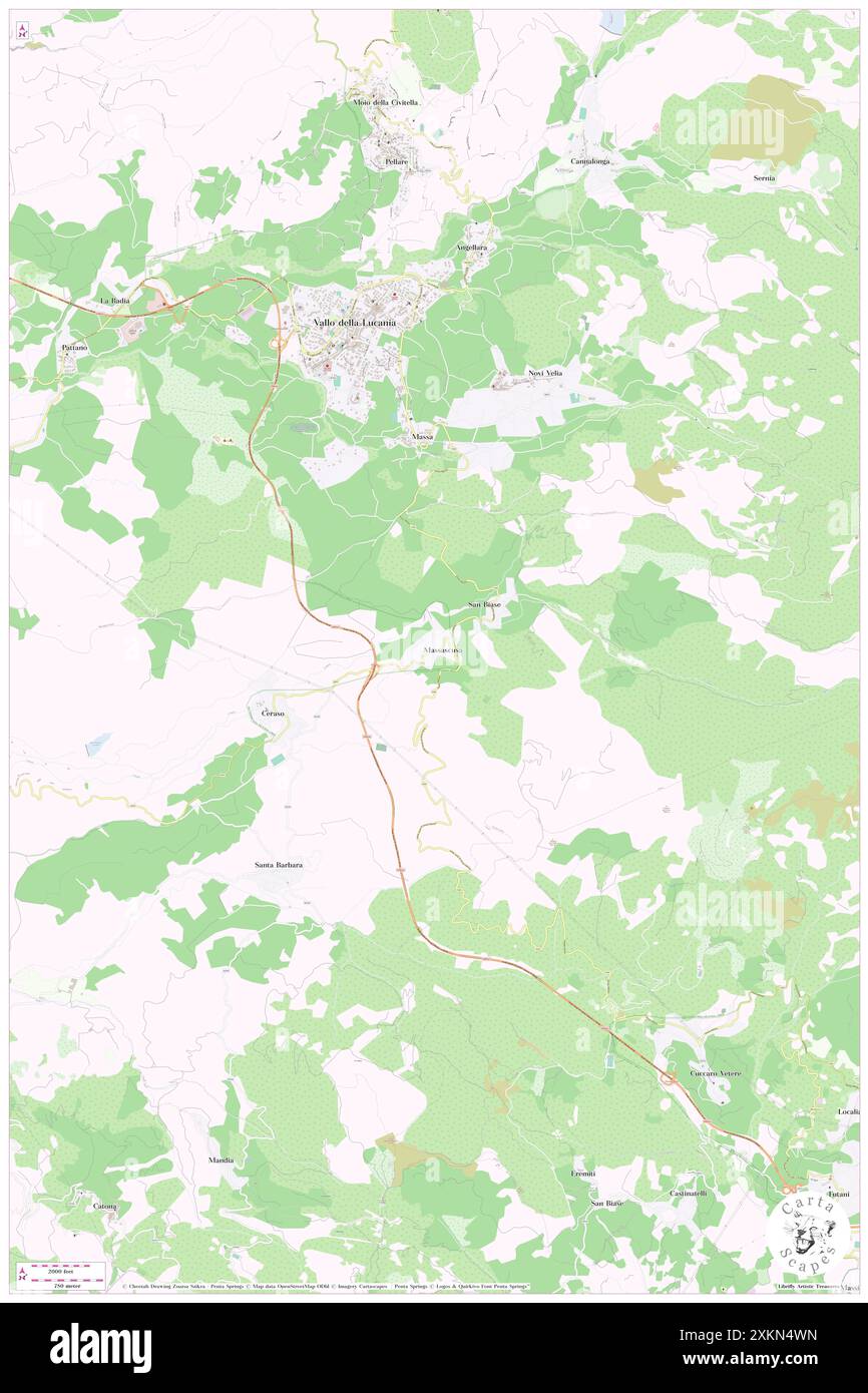 Massascusa, Provincia di Salerno, IT, Italien, Kampanien, n 40 11' 59''', N 15 16' 30''', Karte, Cartascapes Map 2024 veröffentlicht. Erkunden Sie Cartascapes, eine Karte, die die vielfältigen Landschaften, Kulturen und Ökosysteme der Erde enthüllt. Reisen Sie durch Zeit und Raum und entdecken Sie die Verflechtungen der Vergangenheit, Gegenwart und Zukunft unseres Planeten. Stockfoto