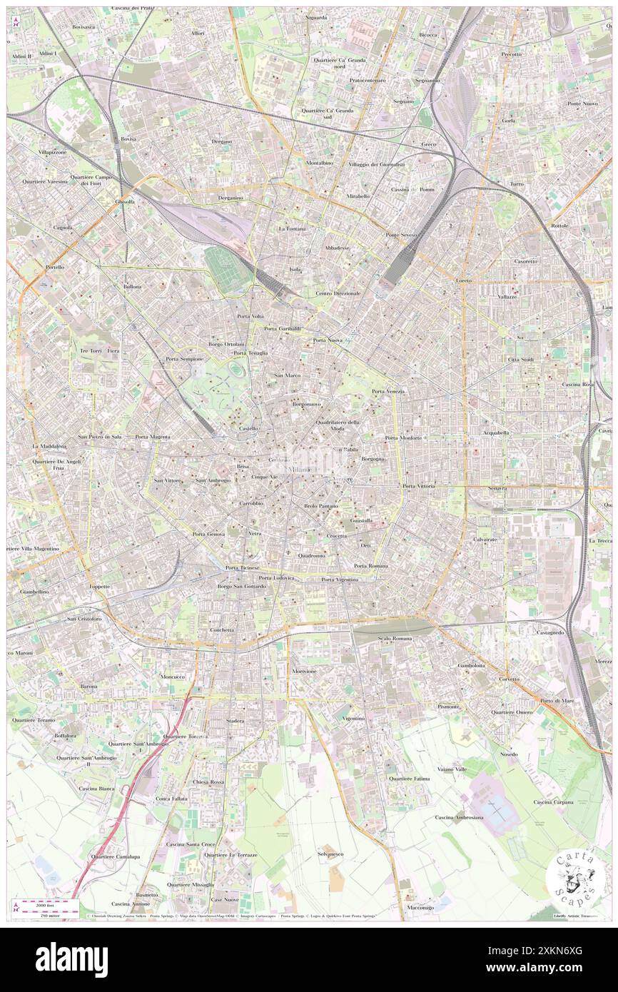 Grand Hotel Duomo, Città metropolitana di Milano, IT, Italien, Lombardei, N 45 27' 53'', N 9 11' 28'', Karte, Karte von Cartascapes Map, veröffentlicht 2024. Erkunden Sie Cartascapes, eine Karte, die die vielfältigen Landschaften, Kulturen und Ökosysteme der Erde enthüllt. Reisen Sie durch Zeit und Raum und entdecken Sie die Verflechtungen der Vergangenheit, Gegenwart und Zukunft unseres Planeten. Stockfoto