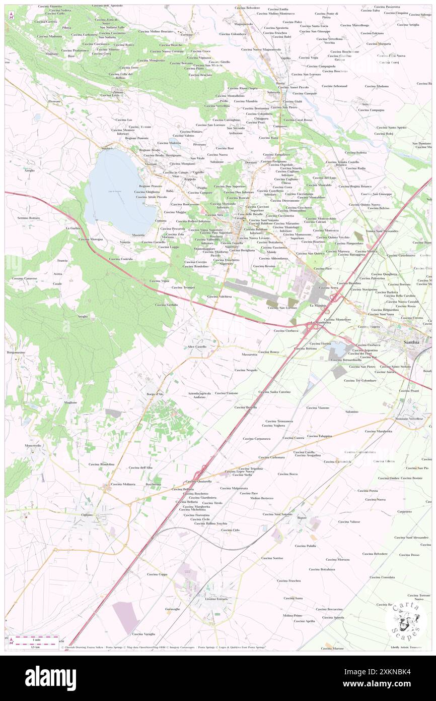 Alice Castello, Provincia di Vercelli, IT, Italien, Piemont, n 45 21' 54'', N 8 4' 22'', Karte, Cartascapes Map, veröffentlicht 2024. Erkunden Sie Cartascapes, eine Karte, die die vielfältigen Landschaften, Kulturen und Ökosysteme der Erde enthüllt. Reisen Sie durch Zeit und Raum und entdecken Sie die Verflechtungen der Vergangenheit, Gegenwart und Zukunft unseres Planeten. Stockfoto