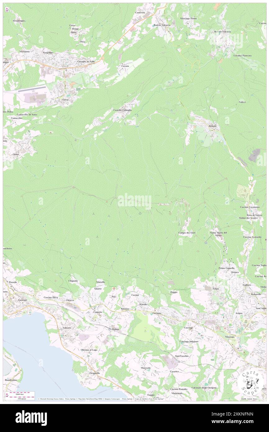 Monte Campo Dei Fiori, Provincia di Varese, IT, Italien, Lombardei, n 45 52' 8'', N 8 45' 38'', Karte, Cartascapes Map, veröffentlicht 2024. Erkunden Sie Cartascapes, eine Karte, die die vielfältigen Landschaften, Kulturen und Ökosysteme der Erde enthüllt. Reisen Sie durch Zeit und Raum und entdecken Sie die Verflechtungen der Vergangenheit, Gegenwart und Zukunft unseres Planeten. Stockfoto