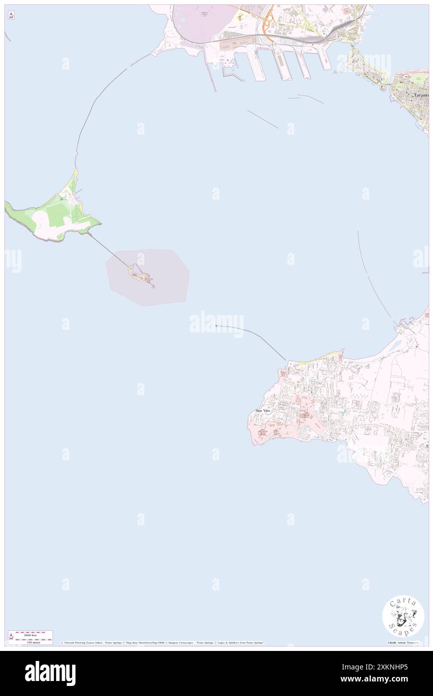 Secca di San Vito, Provincia di Taranto, IT, Italien, Apulien, n 40 25' 46'', N 17 11' 40'', Karte, Cartascapes Map, veröffentlicht 2024. Erkunden Sie Cartascapes, eine Karte, die die vielfältigen Landschaften, Kulturen und Ökosysteme der Erde enthüllt. Reisen Sie durch Zeit und Raum und entdecken Sie die Verflechtungen der Vergangenheit, Gegenwart und Zukunft unseres Planeten. Stockfoto