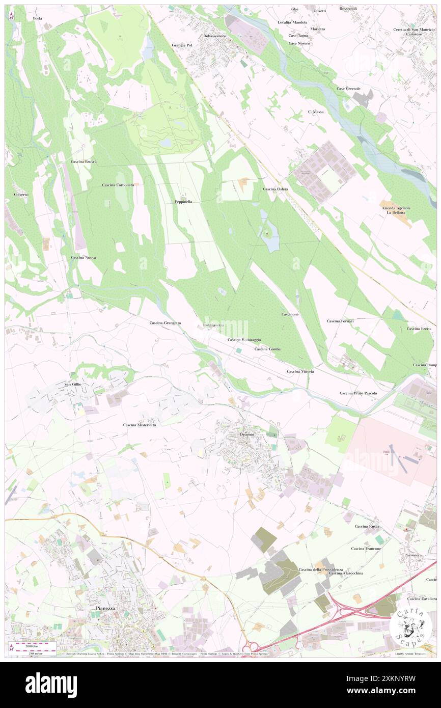 Druento, Turin, IT, Italien, Piemont, n 45 7' 59''', N 7 34' 30''', Karte, Cartascapes Map, veröffentlicht 2024. Erkunden Sie Cartascapes, eine Karte, die die vielfältigen Landschaften, Kulturen und Ökosysteme der Erde enthüllt. Reisen Sie durch Zeit und Raum und entdecken Sie die Verflechtungen der Vergangenheit, Gegenwart und Zukunft unseres Planeten. Stockfoto