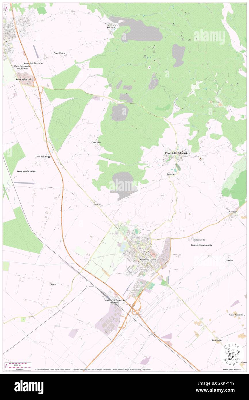 L.P. Montevalerio, Provincia di Livorno, IT, Italien, Toskana, n 43 3' 1'', N 10 35' 36'', Karte, Karte, Kartenausgabe 2024. Erkunden Sie Cartascapes, eine Karte, die die vielfältigen Landschaften, Kulturen und Ökosysteme der Erde enthüllt. Reisen Sie durch Zeit und Raum und entdecken Sie die Verflechtungen der Vergangenheit, Gegenwart und Zukunft unseres Planeten. Stockfoto