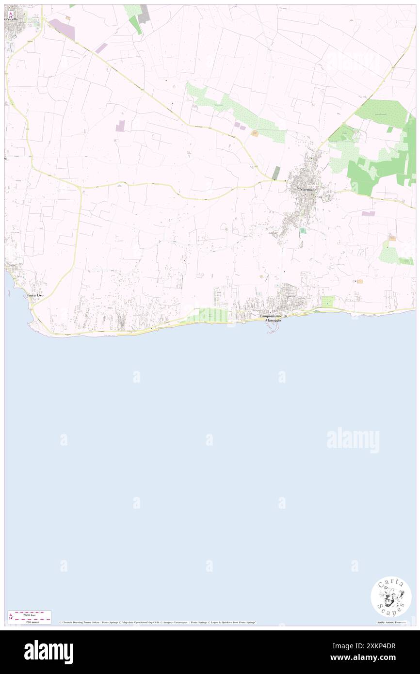 Pineta d'Ayala, Provincia di Taranto, IT, Italien, Apulien, n 40 17' 55''', N 17 32' 54''', Karte, Cartascapes Map, veröffentlicht 2024. Erkunden Sie Cartascapes, eine Karte, die die vielfältigen Landschaften, Kulturen und Ökosysteme der Erde enthüllt. Reisen Sie durch Zeit und Raum und entdecken Sie die Verflechtungen der Vergangenheit, Gegenwart und Zukunft unseres Planeten. Stockfoto