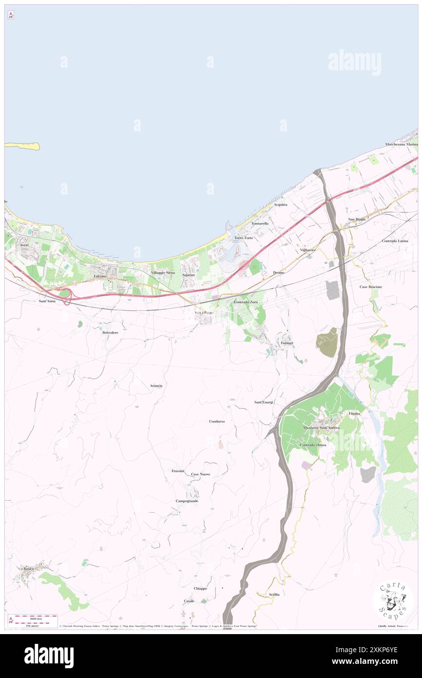 San Filippo, Messina, IT, Italien, Sizilien, n 38 6' 34'', N 15 6' 24'', Karte, Cartascapes Map, veröffentlicht 2024. Erkunden Sie Cartascapes, eine Karte, die die vielfältigen Landschaften, Kulturen und Ökosysteme der Erde enthüllt. Reisen Sie durch Zeit und Raum und entdecken Sie die Verflechtungen der Vergangenheit, Gegenwart und Zukunft unseres Planeten. Stockfoto