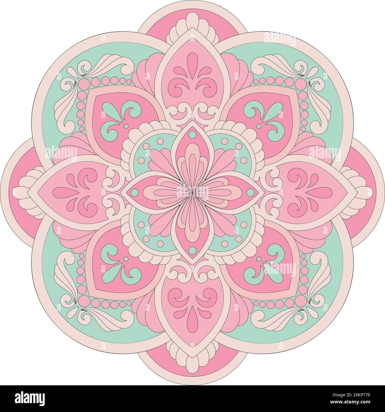 Dekoratives, Farbenfrohes Mandala-Design. Verzierung Vektor-Illustration. Stock Vektor