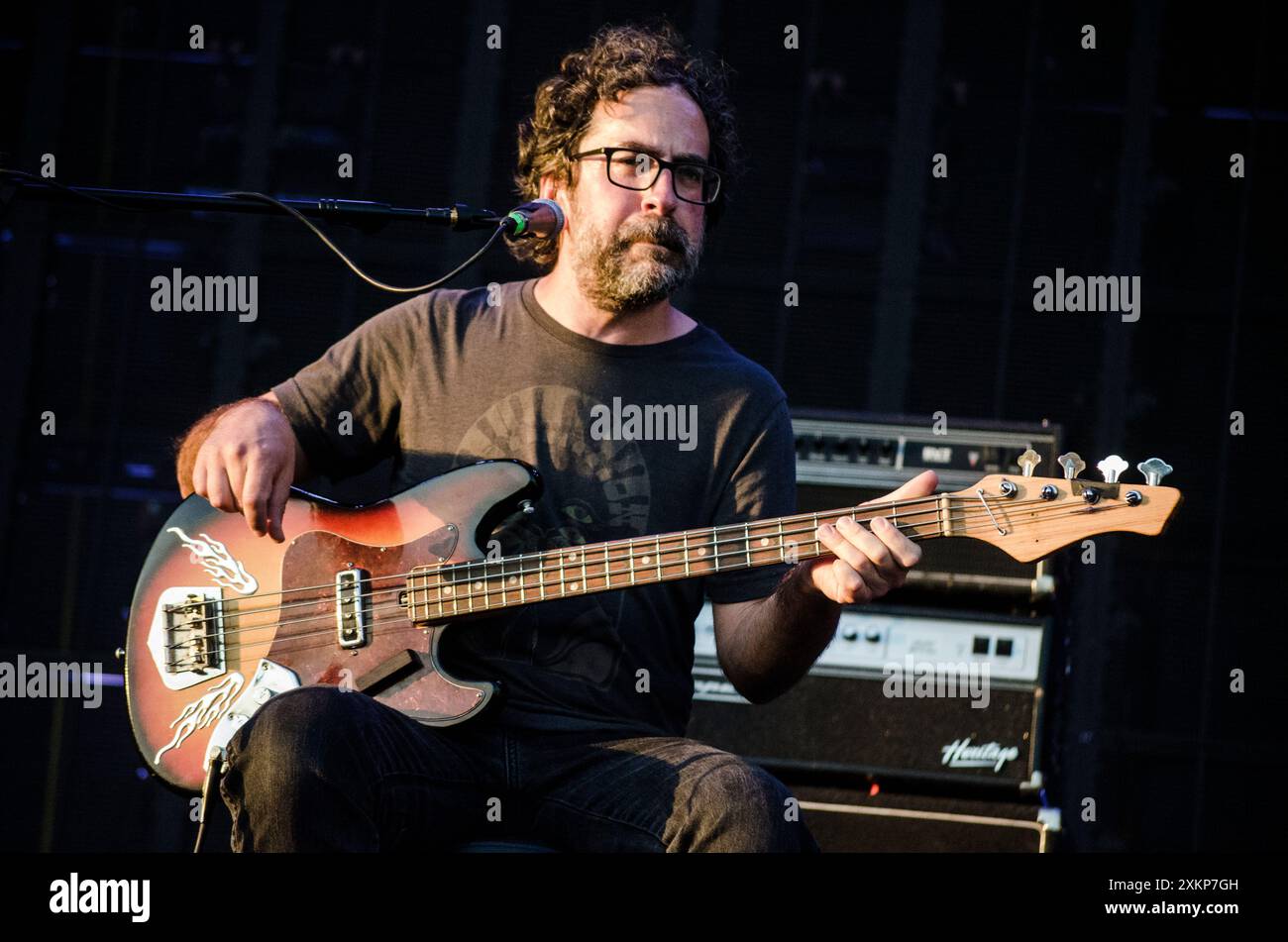 Billy Fuller of Beak> Auftritt beim Release Athens Festival in Plateia Nerou/Griechenland, Juli 2024 Stockfoto