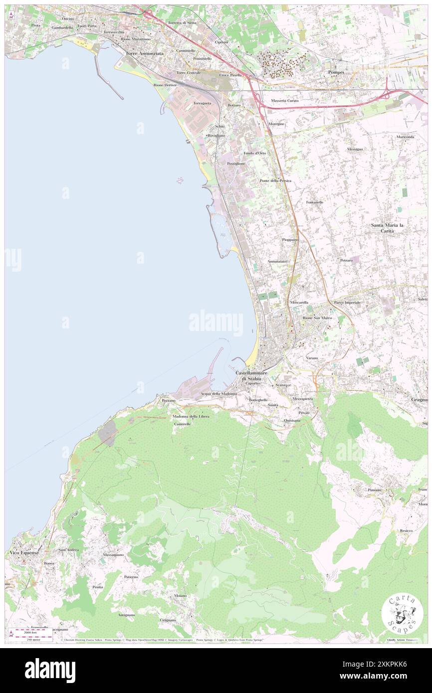 Castellammare di Stabia, Neapel, IT, Italien, Kampanien, n 40 42' 7'', N 14 29' 12'', Karte, Cartascapes Map, veröffentlicht 2024. Erkunden Sie Cartascapes, eine Karte, die die vielfältigen Landschaften, Kulturen und Ökosysteme der Erde enthüllt. Reisen Sie durch Zeit und Raum und entdecken Sie die Verflechtungen der Vergangenheit, Gegenwart und Zukunft unseres Planeten. Stockfoto