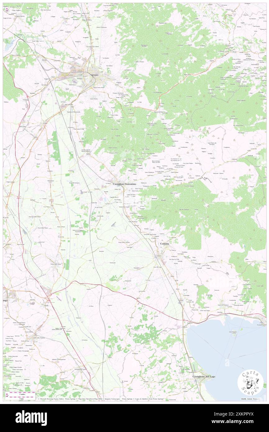 Castiglion Fiorentino, Provinz Arezzo, IT, Italien, Toskana, n 43 20' 34''', N 11 55' 4''', Karte, Cartascapes Map, veröffentlicht 2024. Erkunden Sie Cartascapes, eine Karte, die die vielfältigen Landschaften, Kulturen und Ökosysteme der Erde enthüllt. Reisen Sie durch Zeit und Raum und entdecken Sie die Verflechtungen der Vergangenheit, Gegenwart und Zukunft unseres Planeten. Stockfoto