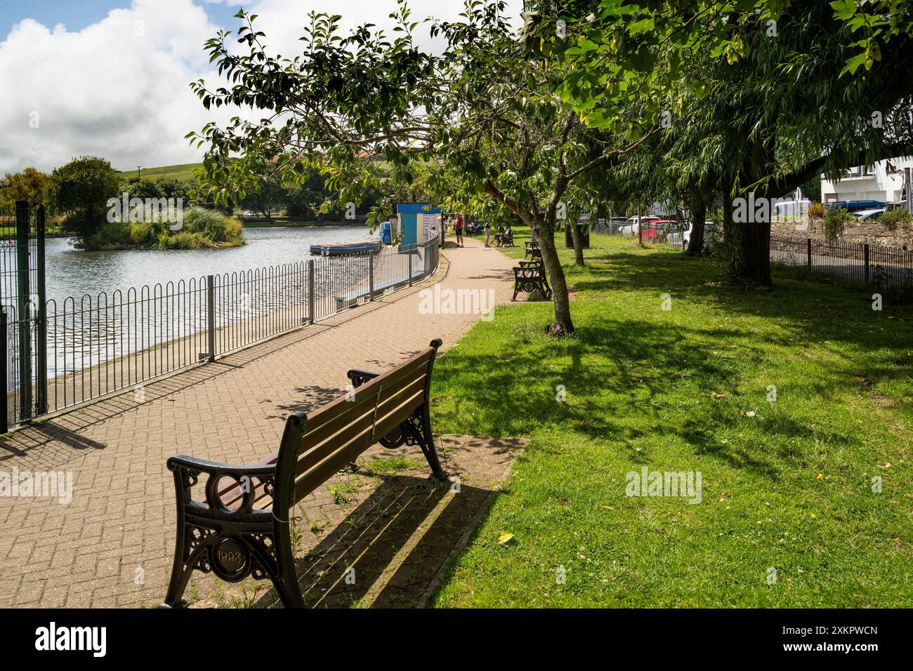 Trenance Boating Lake in Newquay in Cornwall in Großbritannien. Stockfoto