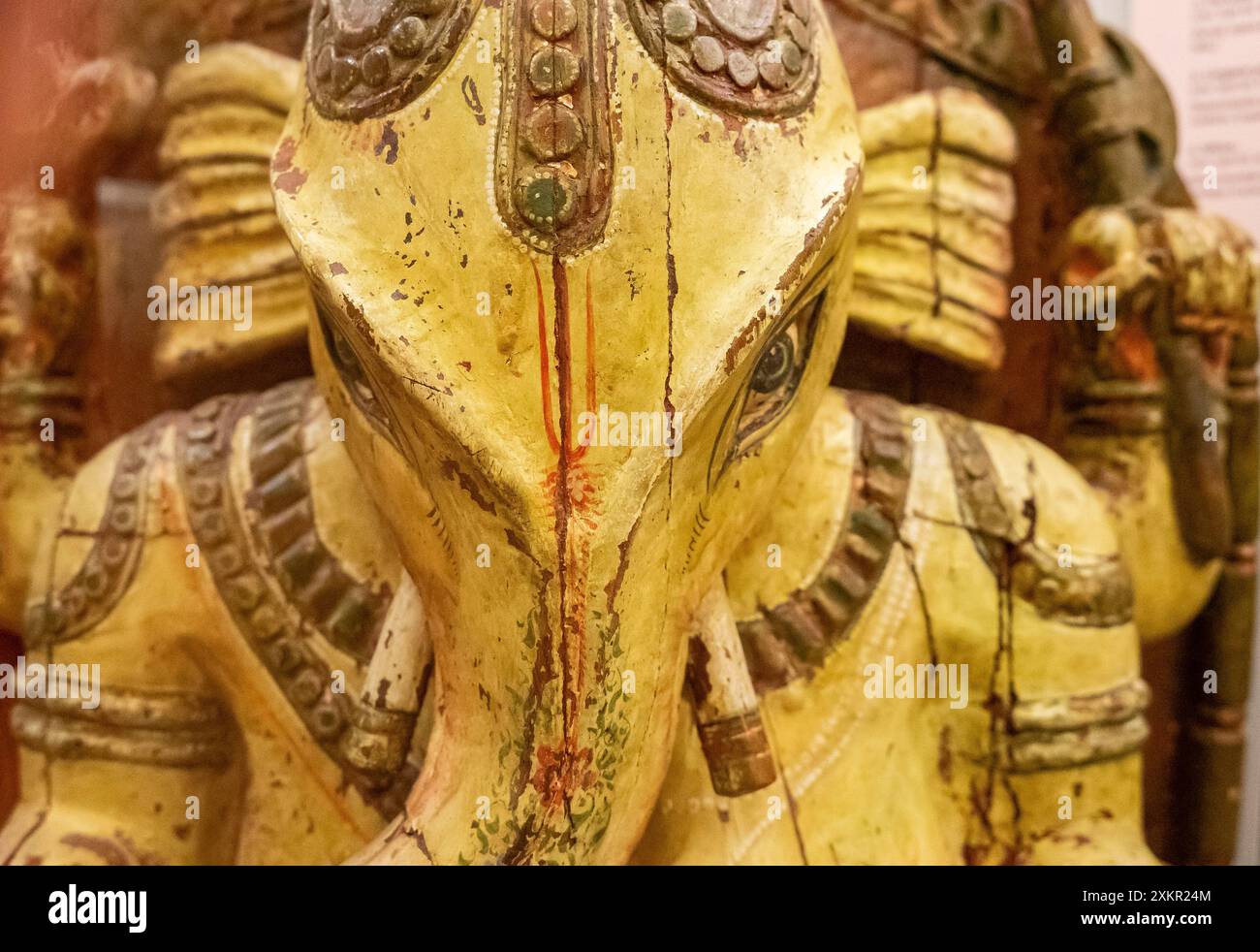 Ganesh, 19. Jahrhundert, polychromes Holz, Indien, Nationalmuseum für Anthropologie, Madrid, Spanien Stockfoto