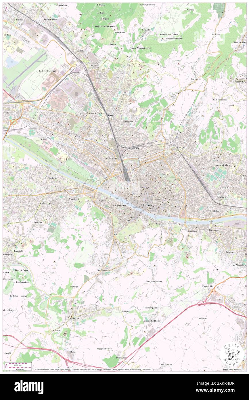 Hotel Adler Cavalieri, Provinz Florenz, IT, Italien, Toskana, n 43 46' 30''', N 11 14' 45''', Karte, Cartascapes Map, veröffentlicht 2024. Erkunden Sie Cartascapes, eine Karte, die die vielfältigen Landschaften, Kulturen und Ökosysteme der Erde enthüllt. Reisen Sie durch Zeit und Raum und entdecken Sie die Verflechtungen der Vergangenheit, Gegenwart und Zukunft unseres Planeten. Stockfoto