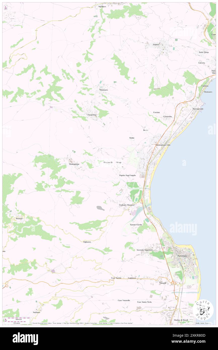 Timponello, Provincia di Catanzaro, IT, Italien, Kalabrien, n 38 43' 17'', N 16 30' 55'', Karte, Cartascapes Map, veröffentlicht 2024. Erkunden Sie Cartascapes, eine Karte, die die vielfältigen Landschaften, Kulturen und Ökosysteme der Erde enthüllt. Reisen Sie durch Zeit und Raum und entdecken Sie die Verflechtungen der Vergangenheit, Gegenwart und Zukunft unseres Planeten. Stockfoto