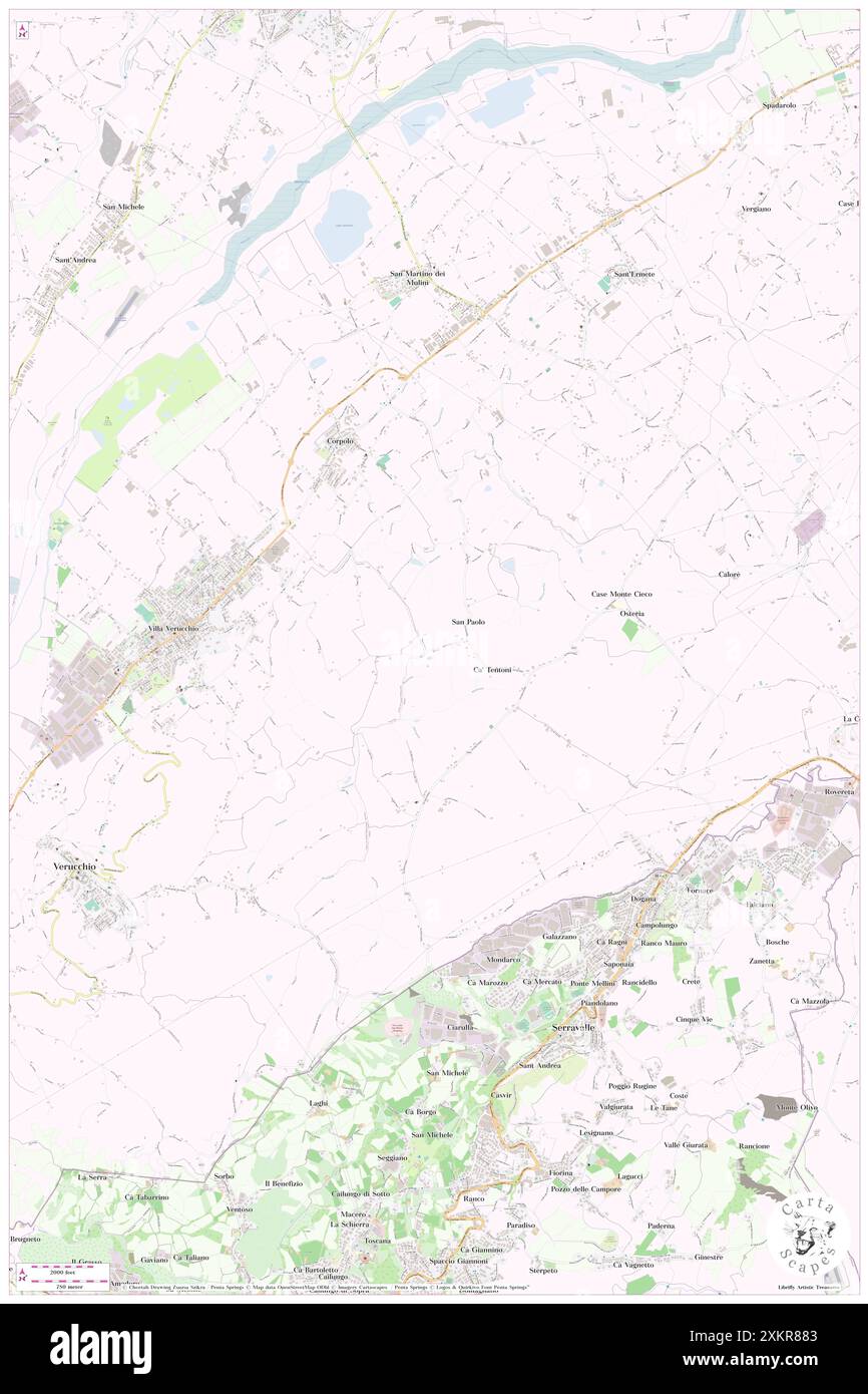 Azienda Vinicola CA Perdicchi, Provincia di Rimini, IT, Italien, Emilia-Romagna, n 44 0' 6'', N 12 27' 49'', Karte, Cartascapes Map, veröffentlicht 2024. Erkunden Sie Cartascapes, eine Karte, die die vielfältigen Landschaften, Kulturen und Ökosysteme der Erde enthüllt. Reisen Sie durch Zeit und Raum und entdecken Sie die Verflechtungen der Vergangenheit, Gegenwart und Zukunft unseres Planeten. Stockfoto