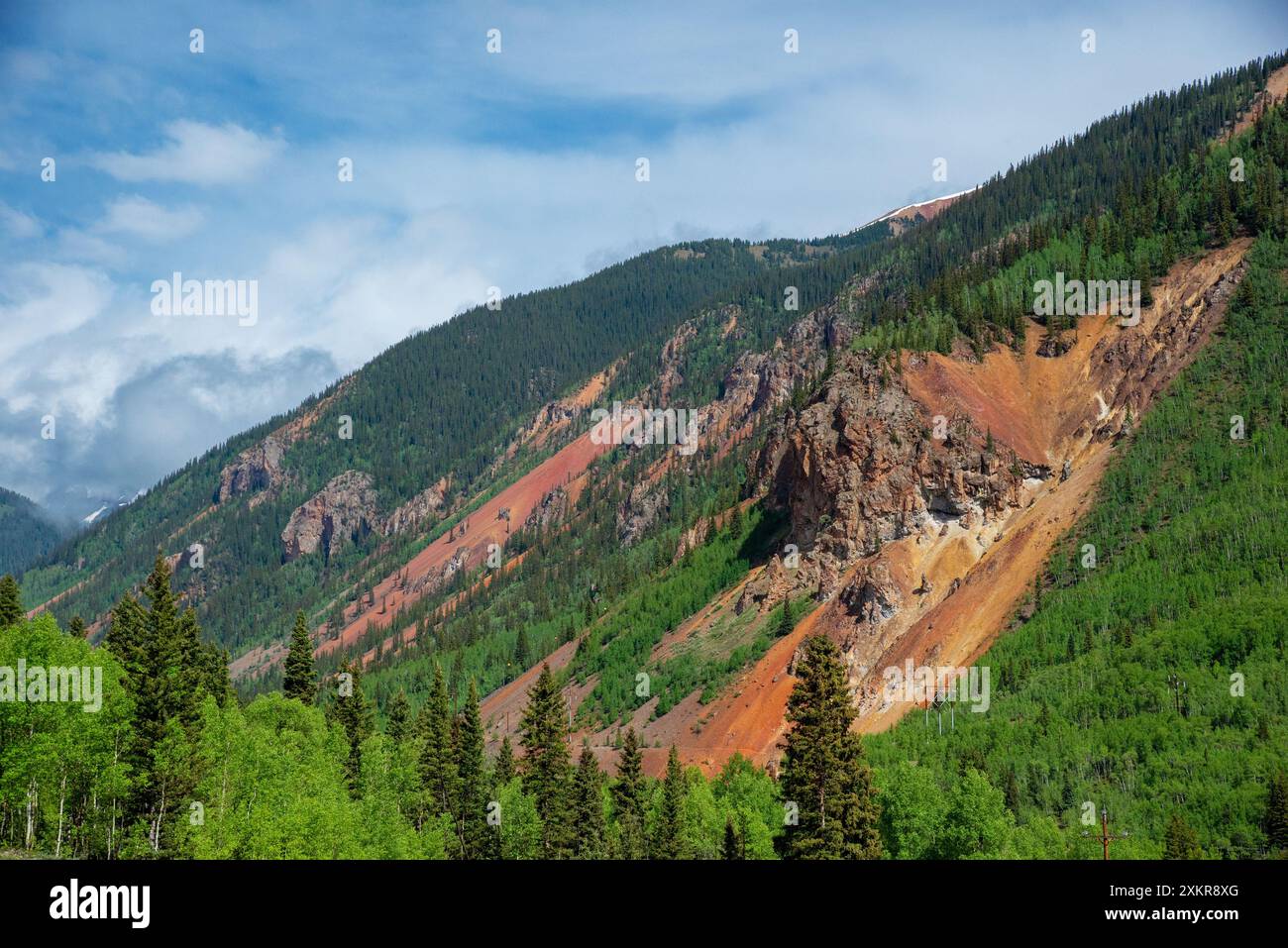 Die Überreste eines Bergbaubetriebs in den San Juan Mountains in Silverton, Colorado Stockfoto