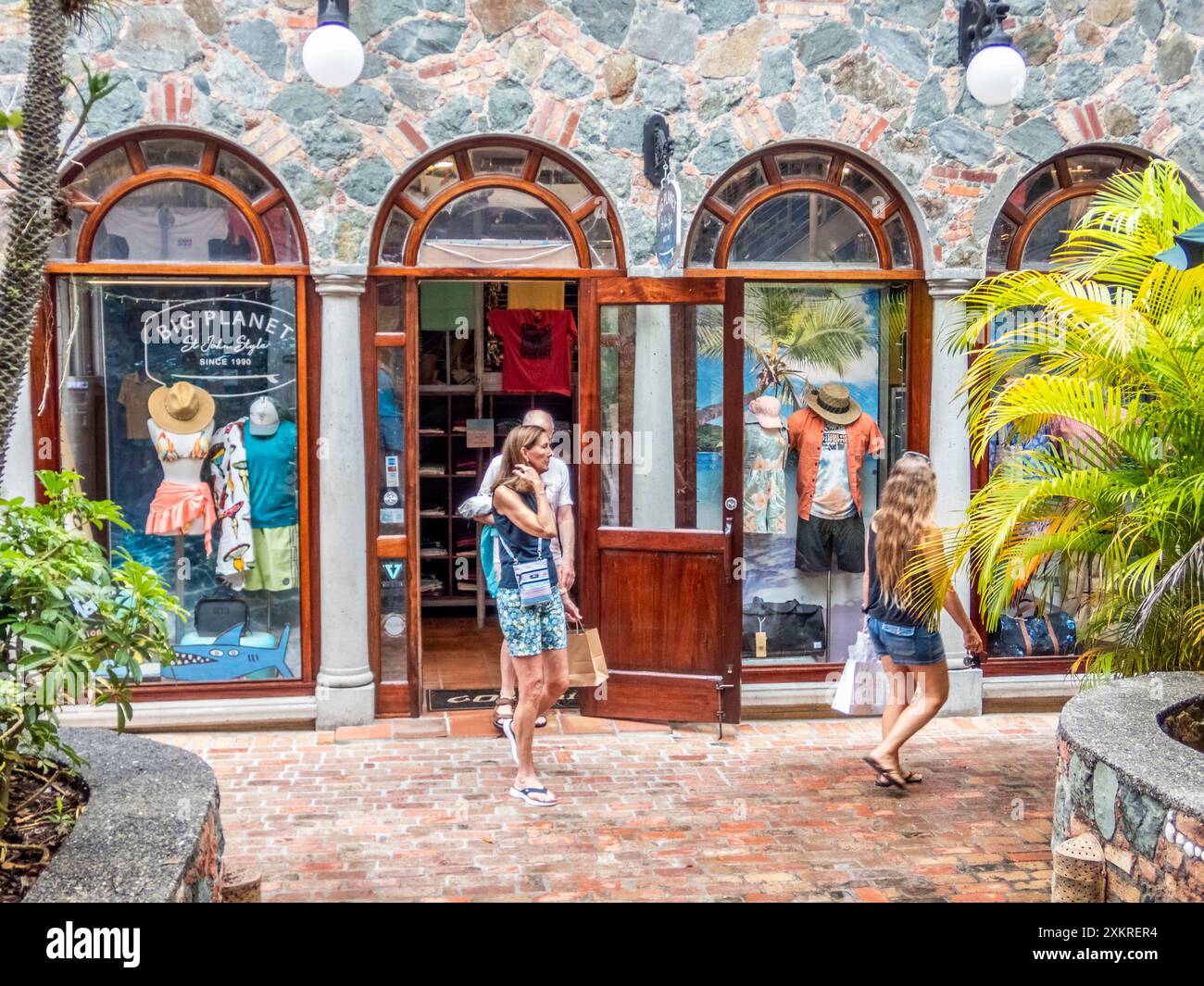Mongoose Junction in Cruz Bay auf der karibikinsel St. John auf den US-Jungferninseln Stockfoto