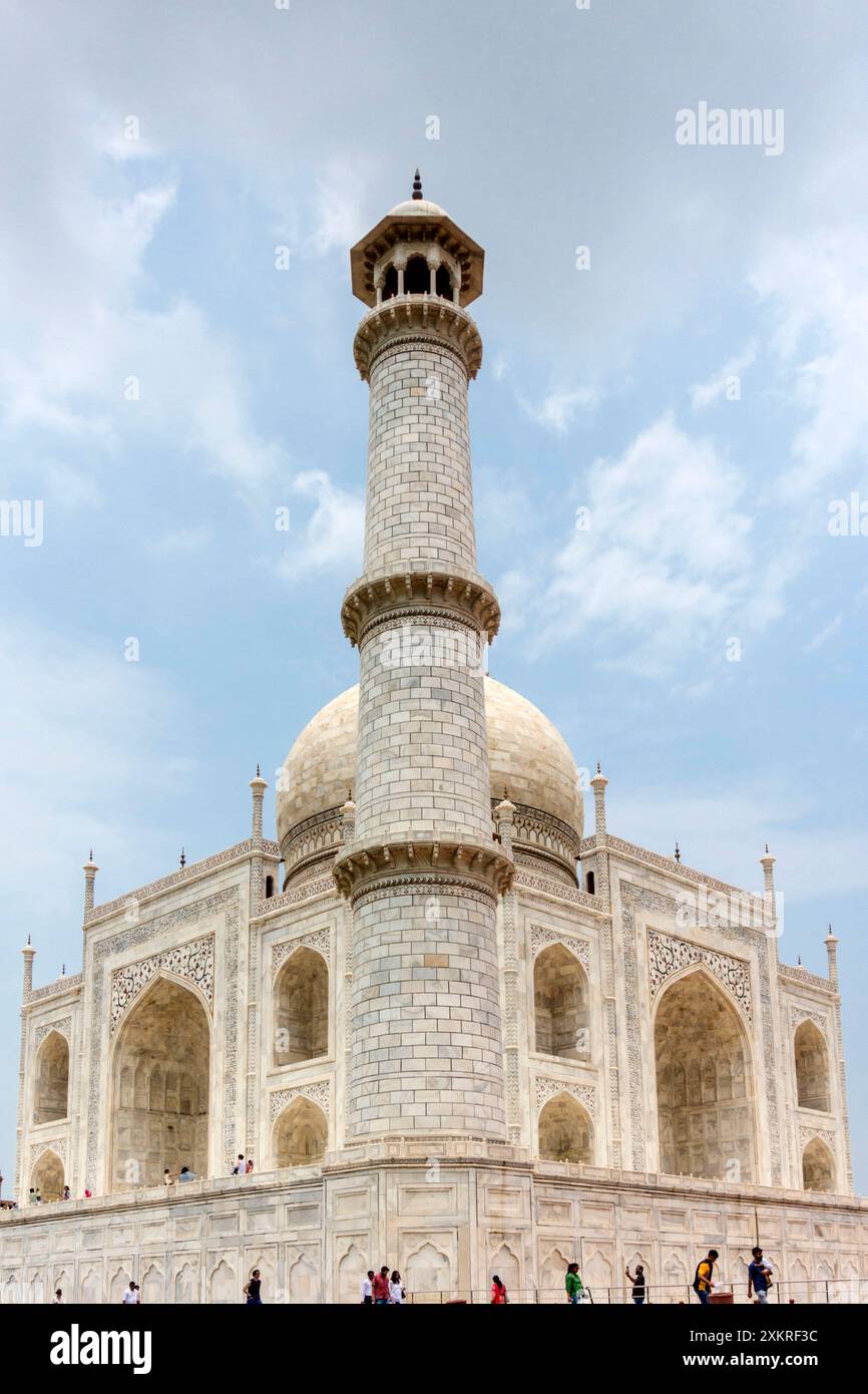 Das Taj Mahal in Agra/Indien (Detail des Hauptgebäudes) Stockfoto