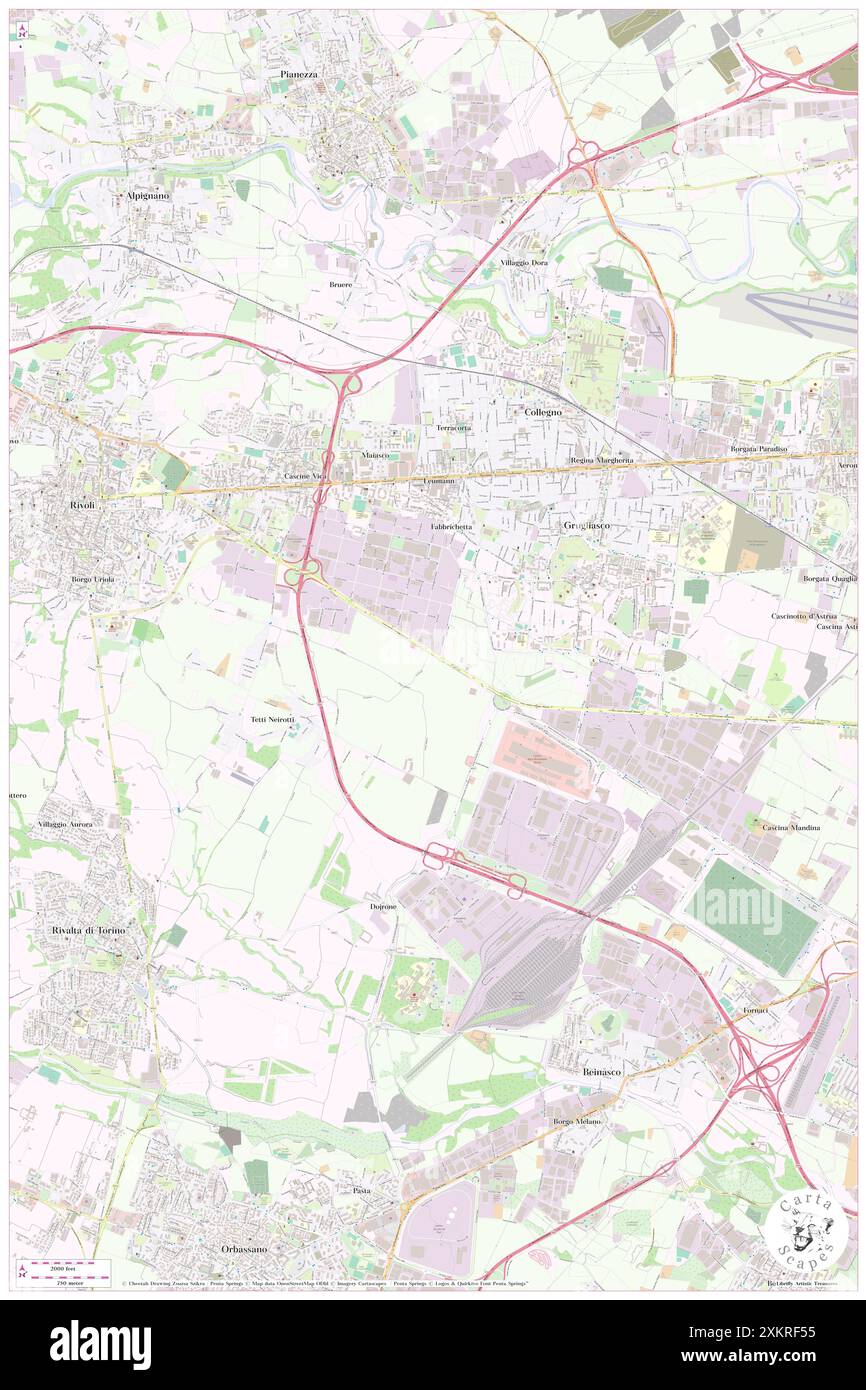 Campanile Torino Rivoli, Turin, IT, Italien, Piemont, n 45 3' 27'', N 7 33' 33'', Karte, Karte, Kartenausgabe 2024. Erkunden Sie Cartascapes, eine Karte, die die vielfältigen Landschaften, Kulturen und Ökosysteme der Erde enthüllt. Reisen Sie durch Zeit und Raum und entdecken Sie die Verflechtungen der Vergangenheit, Gegenwart und Zukunft unseres Planeten. Stockfoto