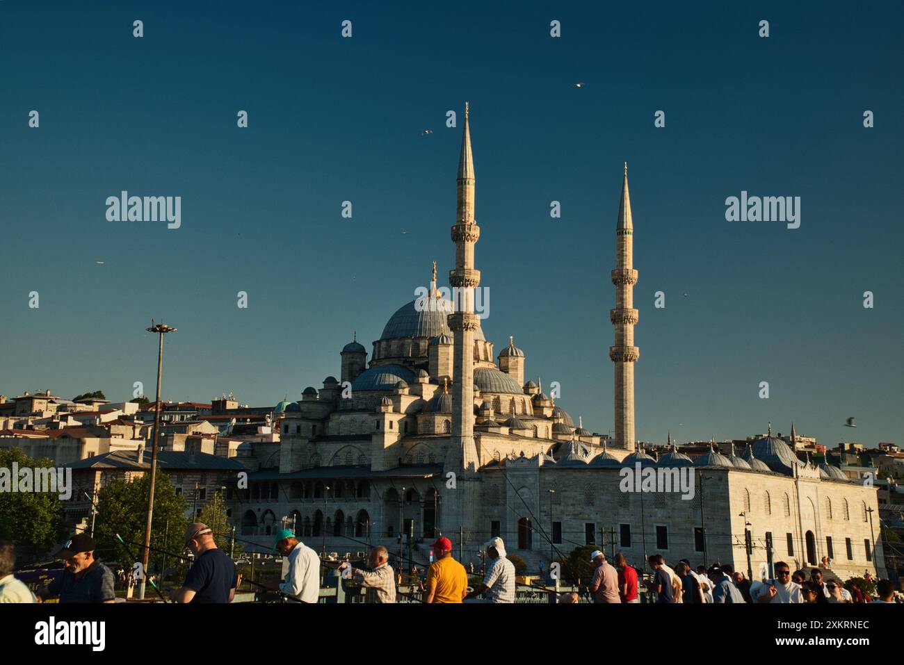 Panoramablick auf die Blaue Moschee von Istanbul oder Sultanahmet, historisches berühmtes religiöses Wahrzeichen, großartiger touristischer Ort, Türkiye Stockfoto