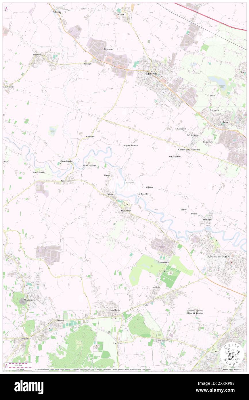 Saccolongo, Provincia di Padua, IT, Italien, Veneto, n 45 24' 15''', N 11 44' 45'', Karte, Kartenausgabe 2024. Erkunden Sie Cartascapes, eine Karte, die die vielfältigen Landschaften, Kulturen und Ökosysteme der Erde enthüllt. Reisen Sie durch Zeit und Raum und entdecken Sie die Verflechtungen der Vergangenheit, Gegenwart und Zukunft unseres Planeten. Stockfoto