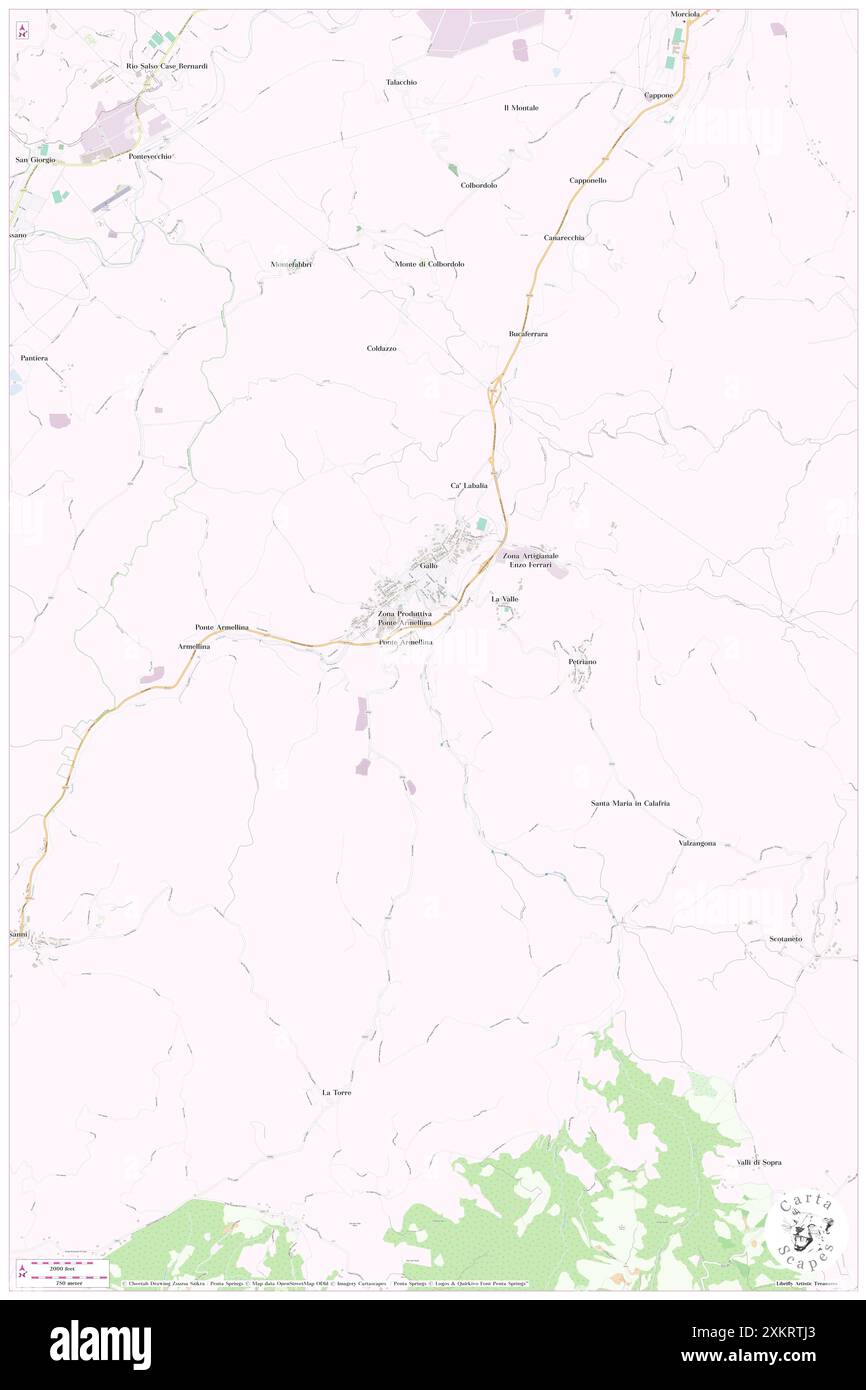 Petriano, Provincia di Pesaro e Urbino, IT, Italien, die Marken, N 43 46' 45''', N 12 43' 55''', Karte, Karte von Cartascapes Map, veröffentlicht 2024. Erkunden Sie Cartascapes, eine Karte, die die vielfältigen Landschaften, Kulturen und Ökosysteme der Erde enthüllt. Reisen Sie durch Zeit und Raum und entdecken Sie die Verflechtungen der Vergangenheit, Gegenwart und Zukunft unseres Planeten. Stockfoto