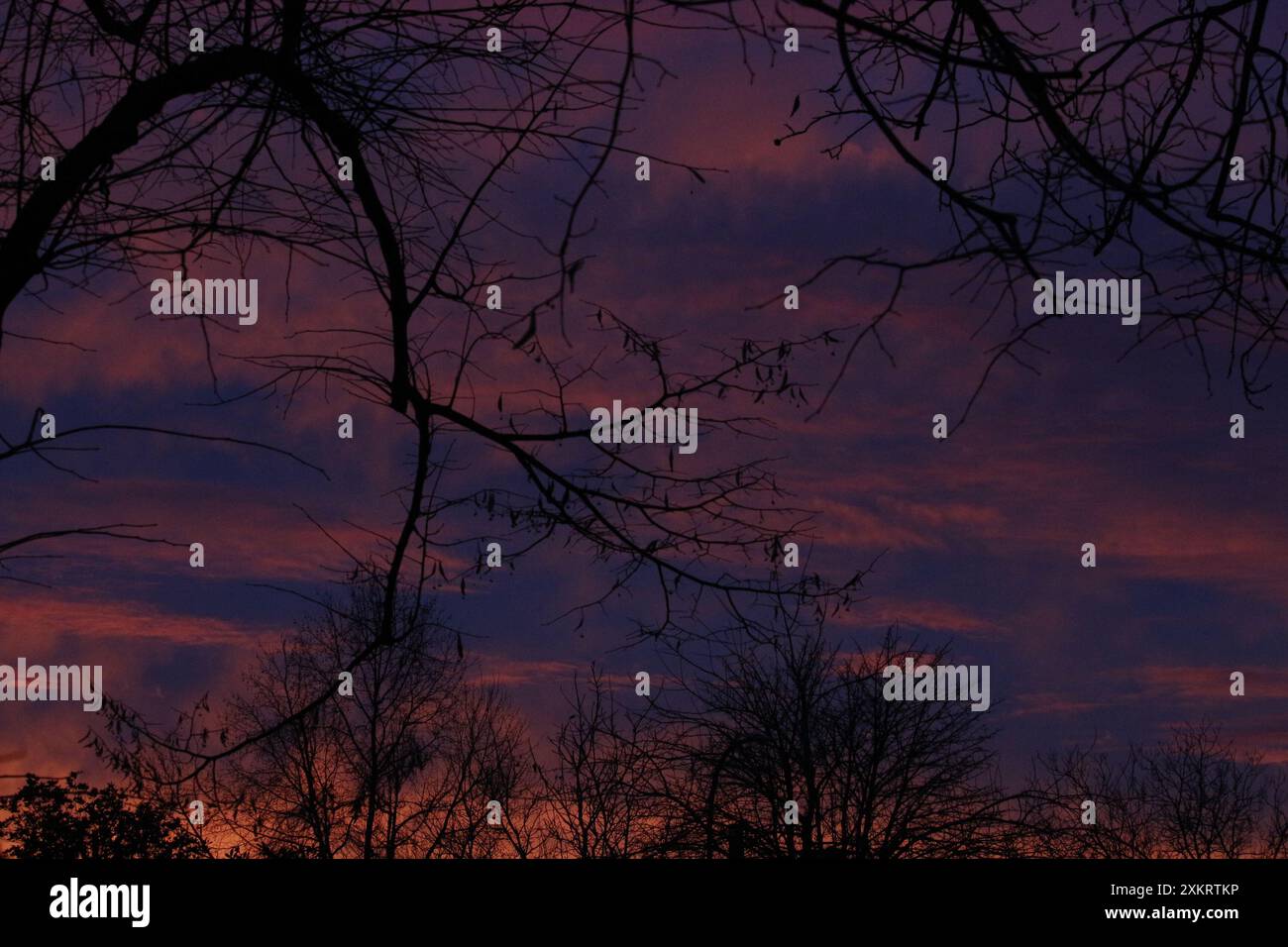 Sonnenuntergang im Winter in italien Stockfoto